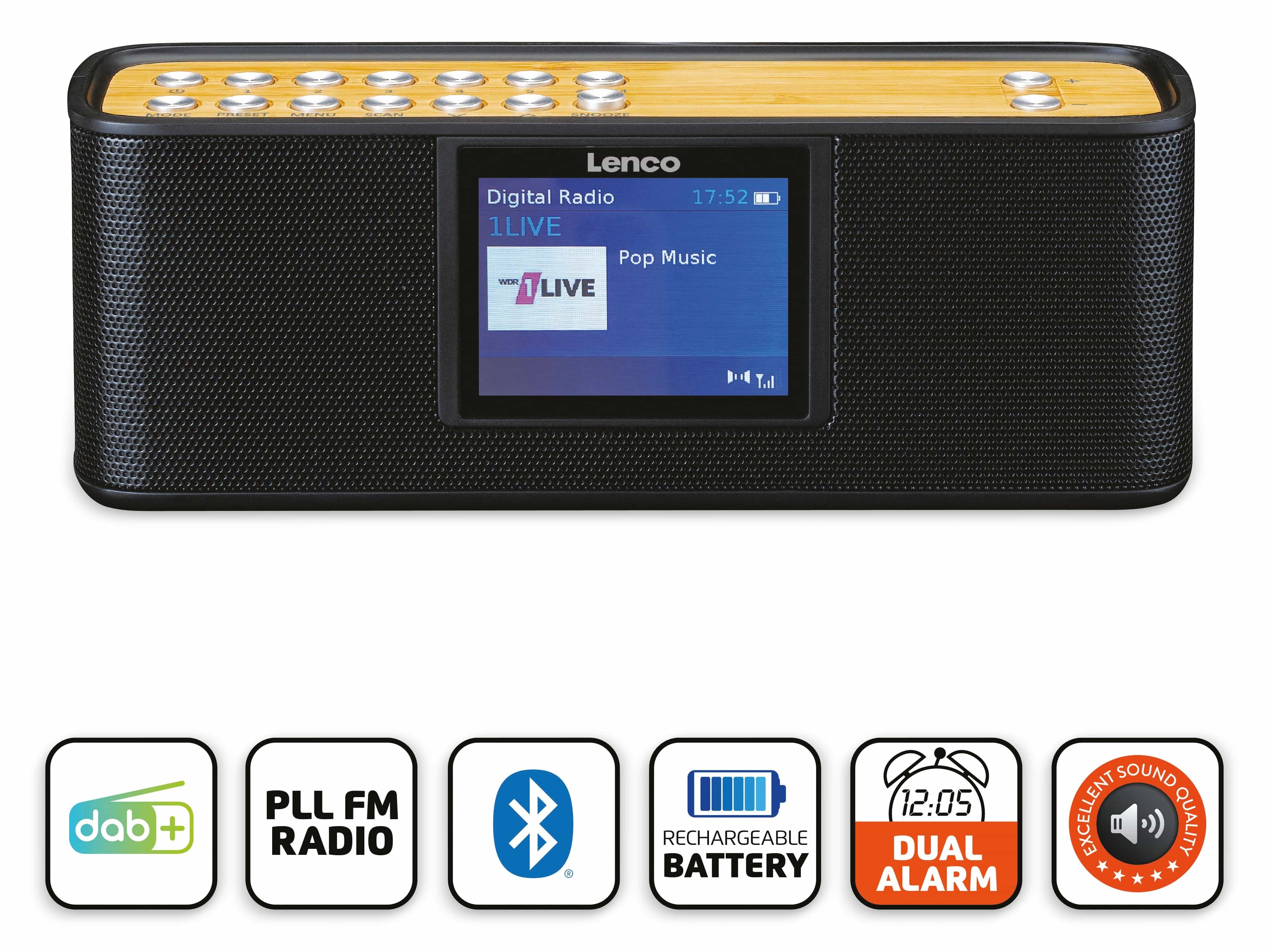 LENCO DAB+/FM Radio PDR-045BK, schwarz