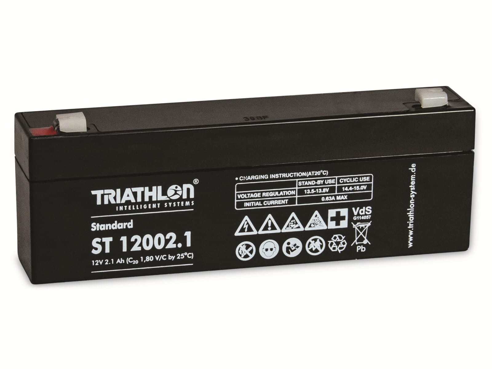 TRIATHLON Bleiakku, 12V/2100mAh, VdS-Zulassung, Faston 4,8mm