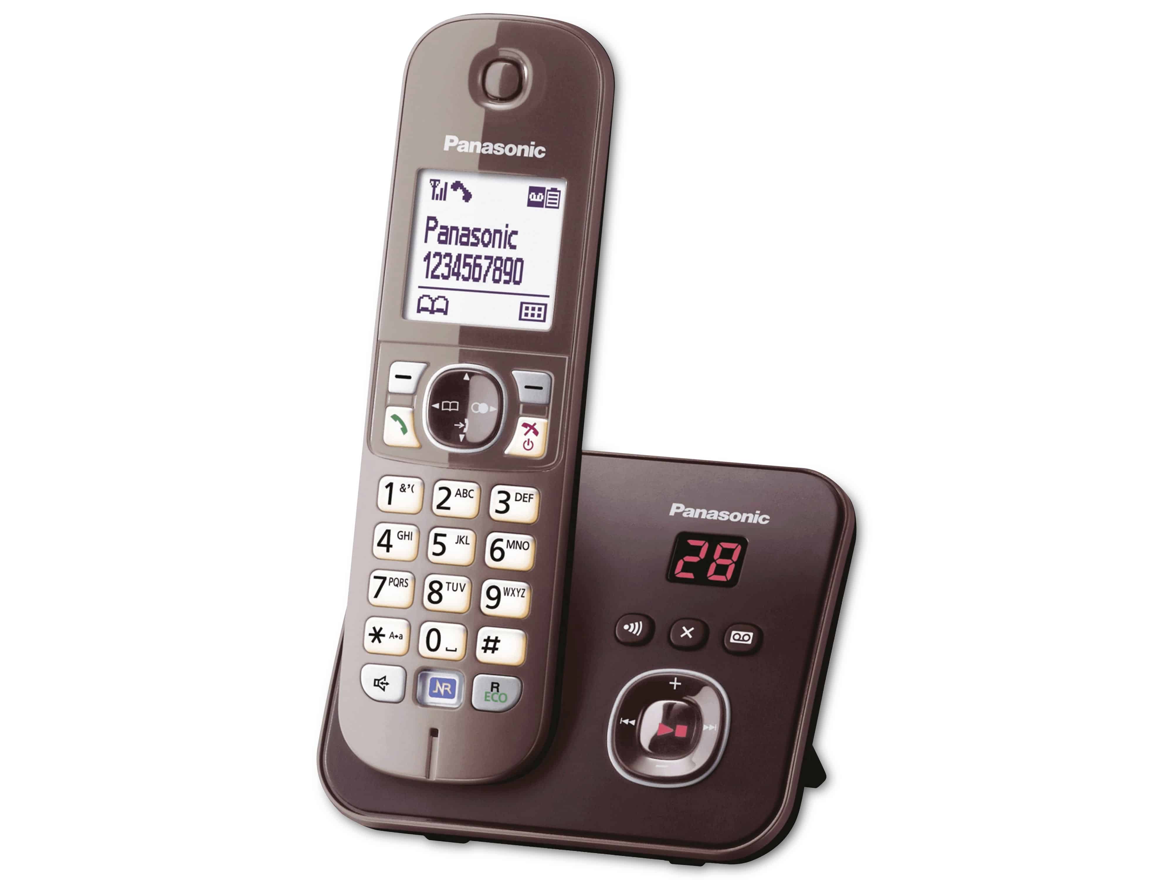 PANASONIC DECT-Telefon KX-TG6821GA, mit AB, moccabraun