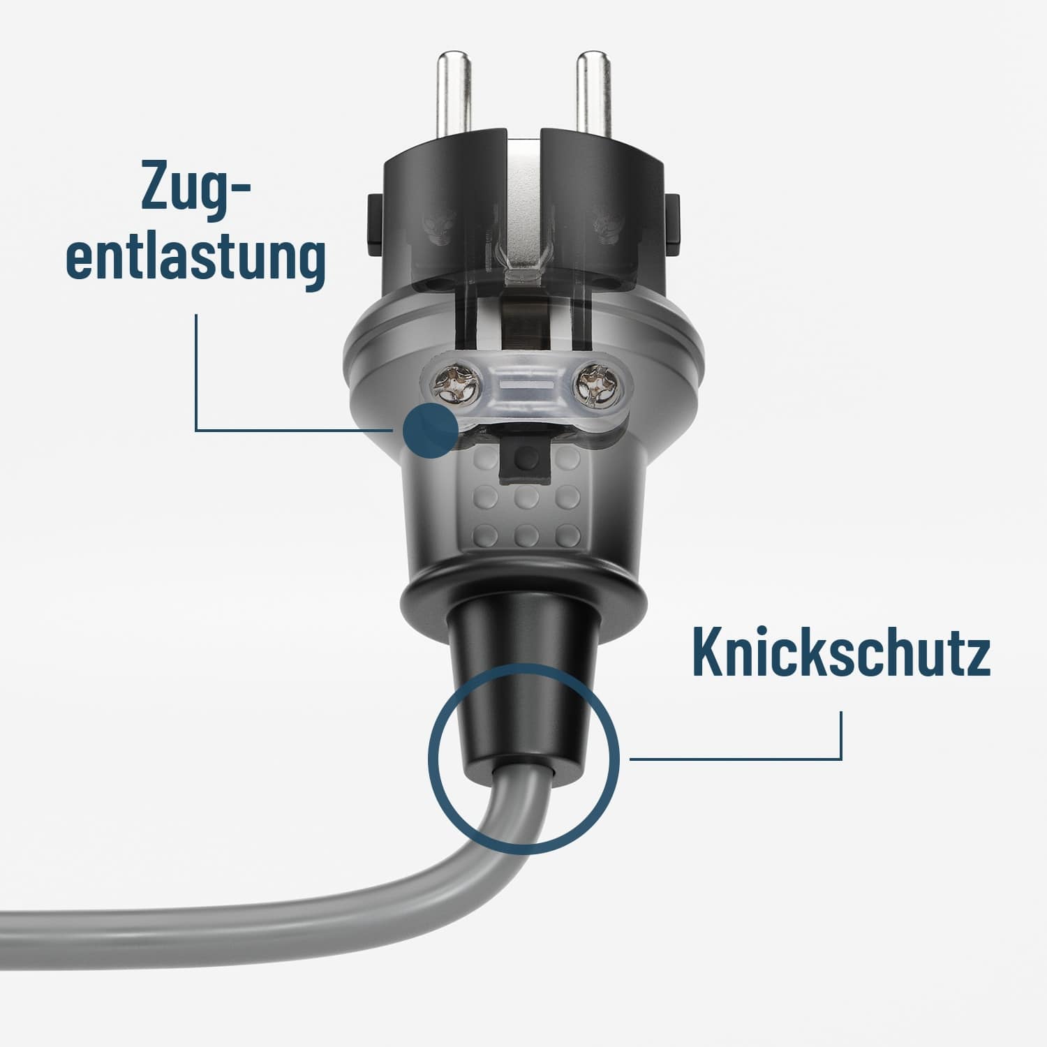 ABSINA Schutzkontaktstecker, schwarz, 6 Stück