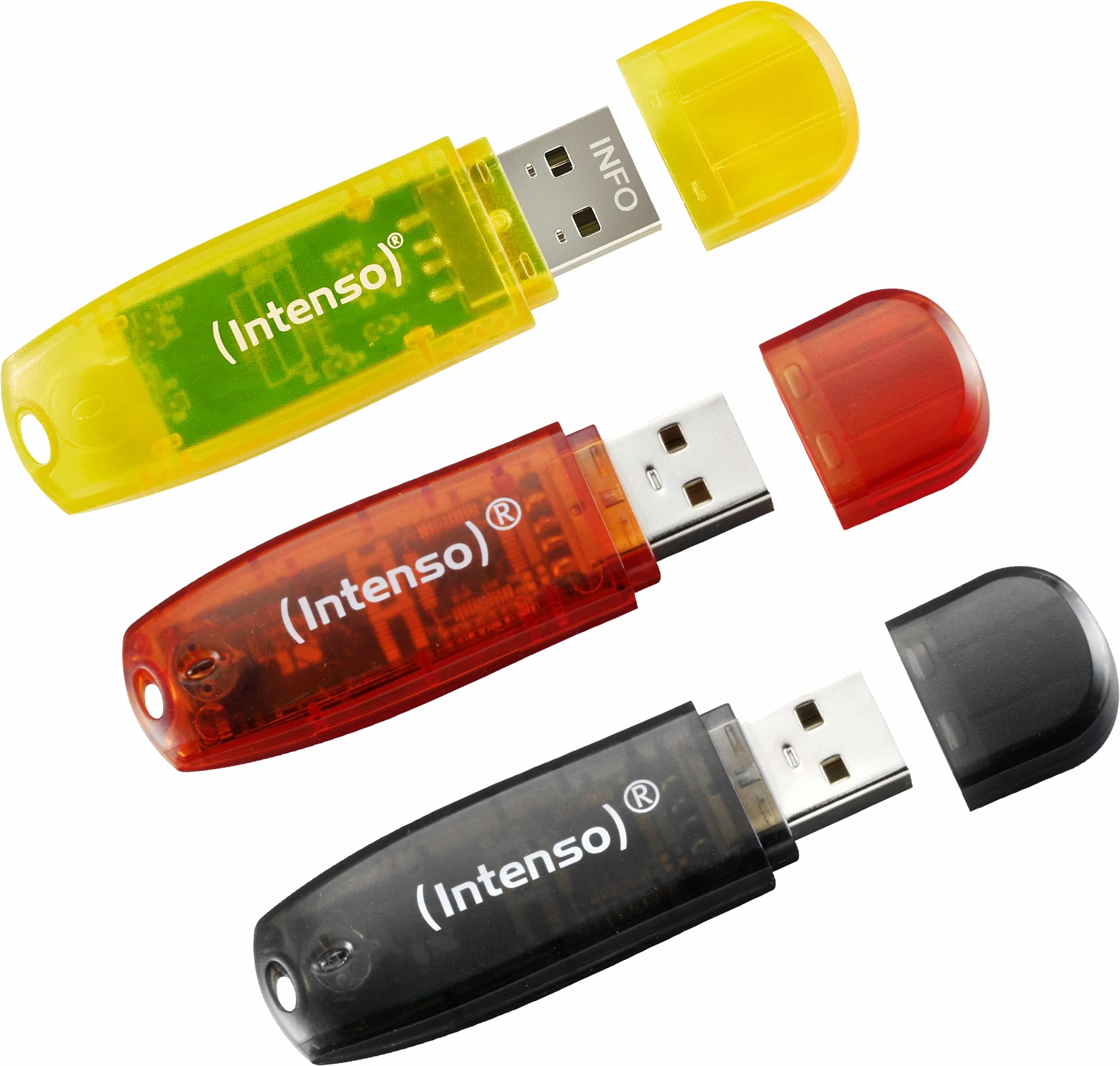 INTENSO USB-Stick Rainbow, 32 GB 3er Pack