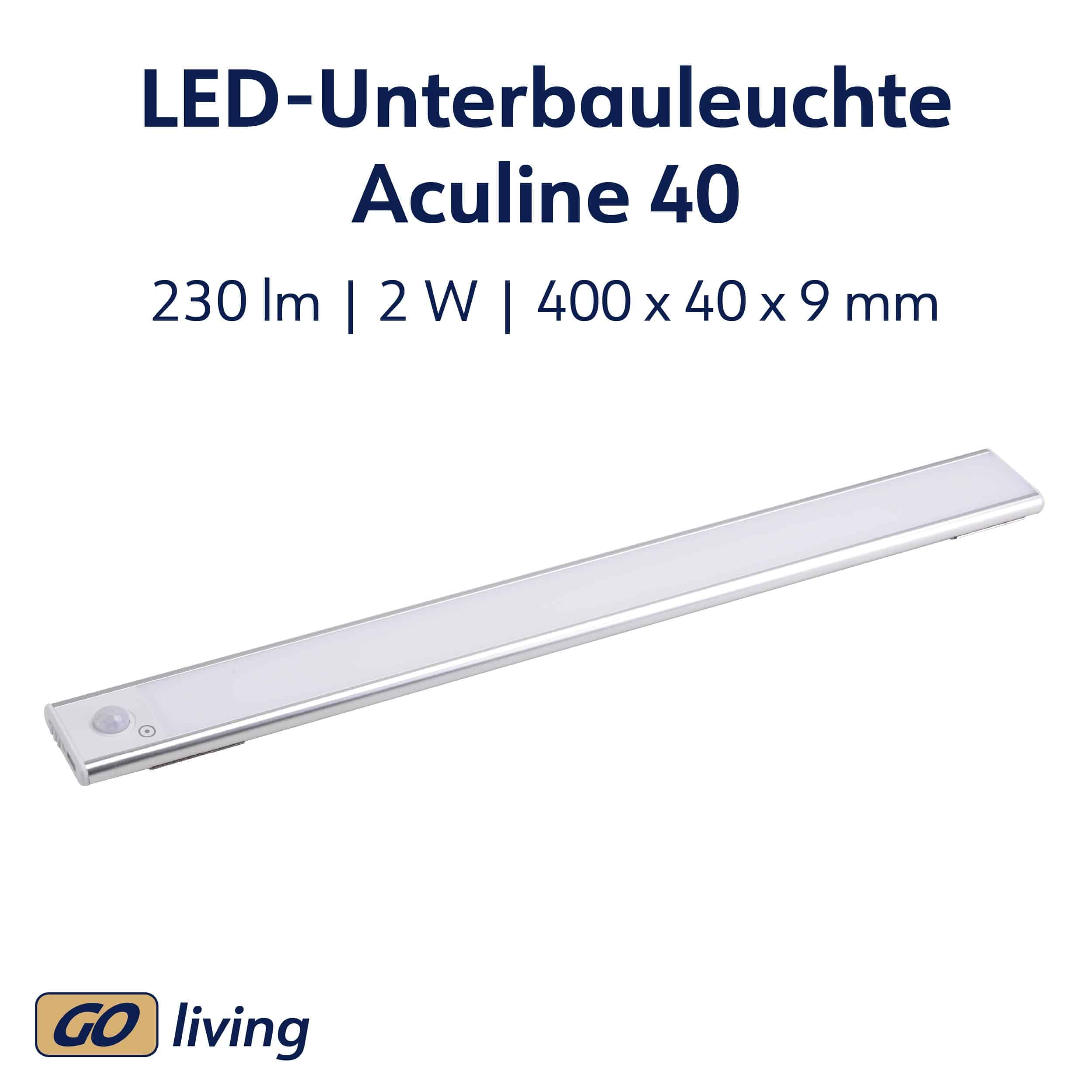 MÜLLER-LICHT LED-Unterbauleuchte Aculine, 40 cm, max. 6500K, dimmbar