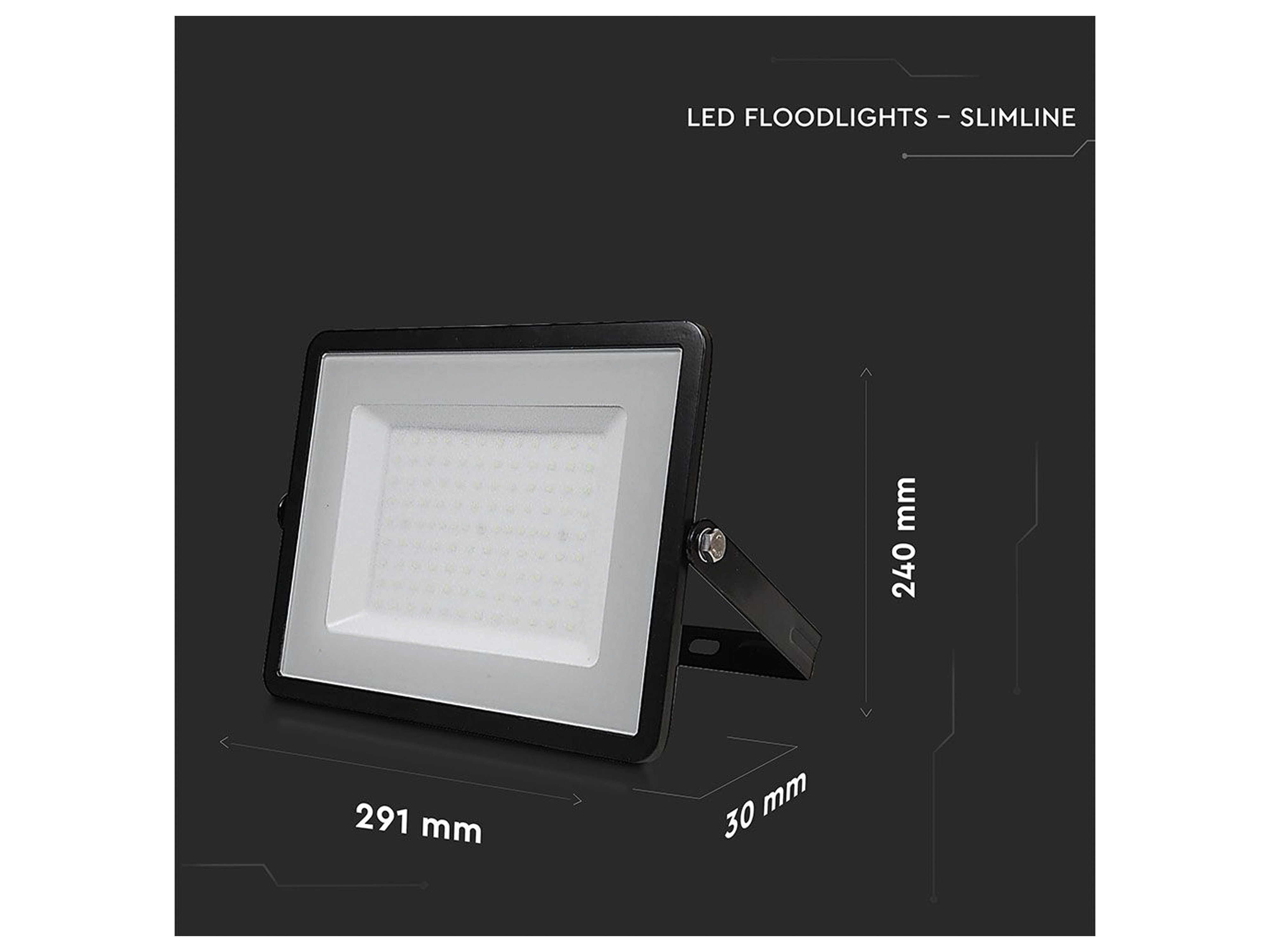 V-TAC LED-Fluter VT-100, EEK: F, 100W, 8200lm, 4000K