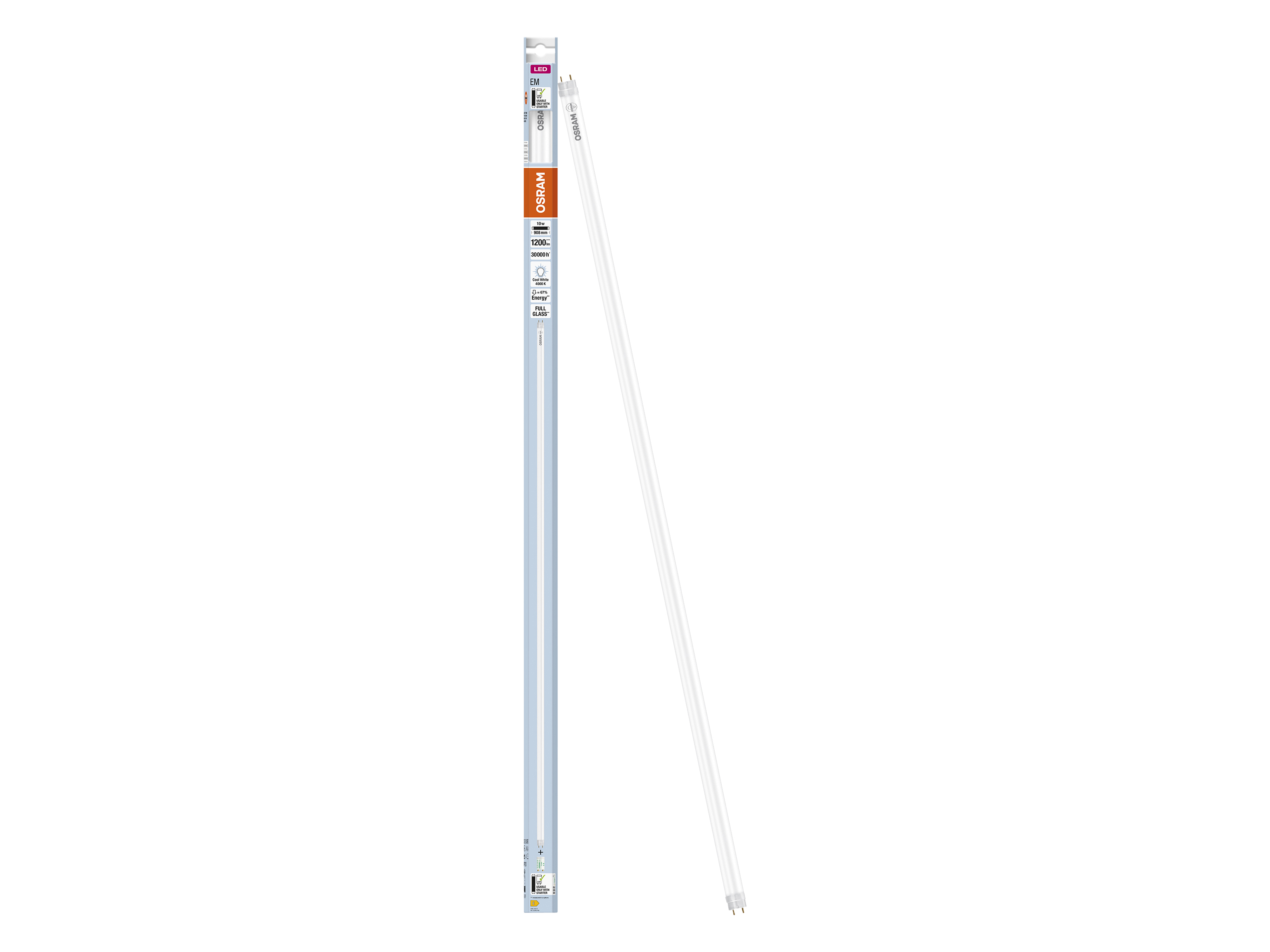 OSRAM LED-Röhre, T8, 900mm, G13, EEK: E, 10W, 1200lm, 4000K