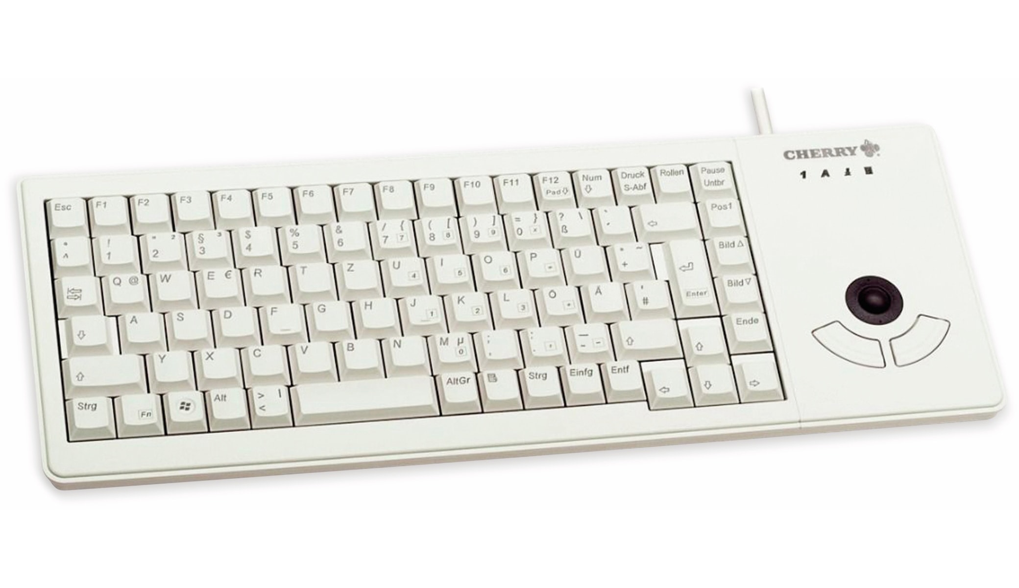 CHERRY USB-Tastatur G84-5400 XS, mit Trackball, grau