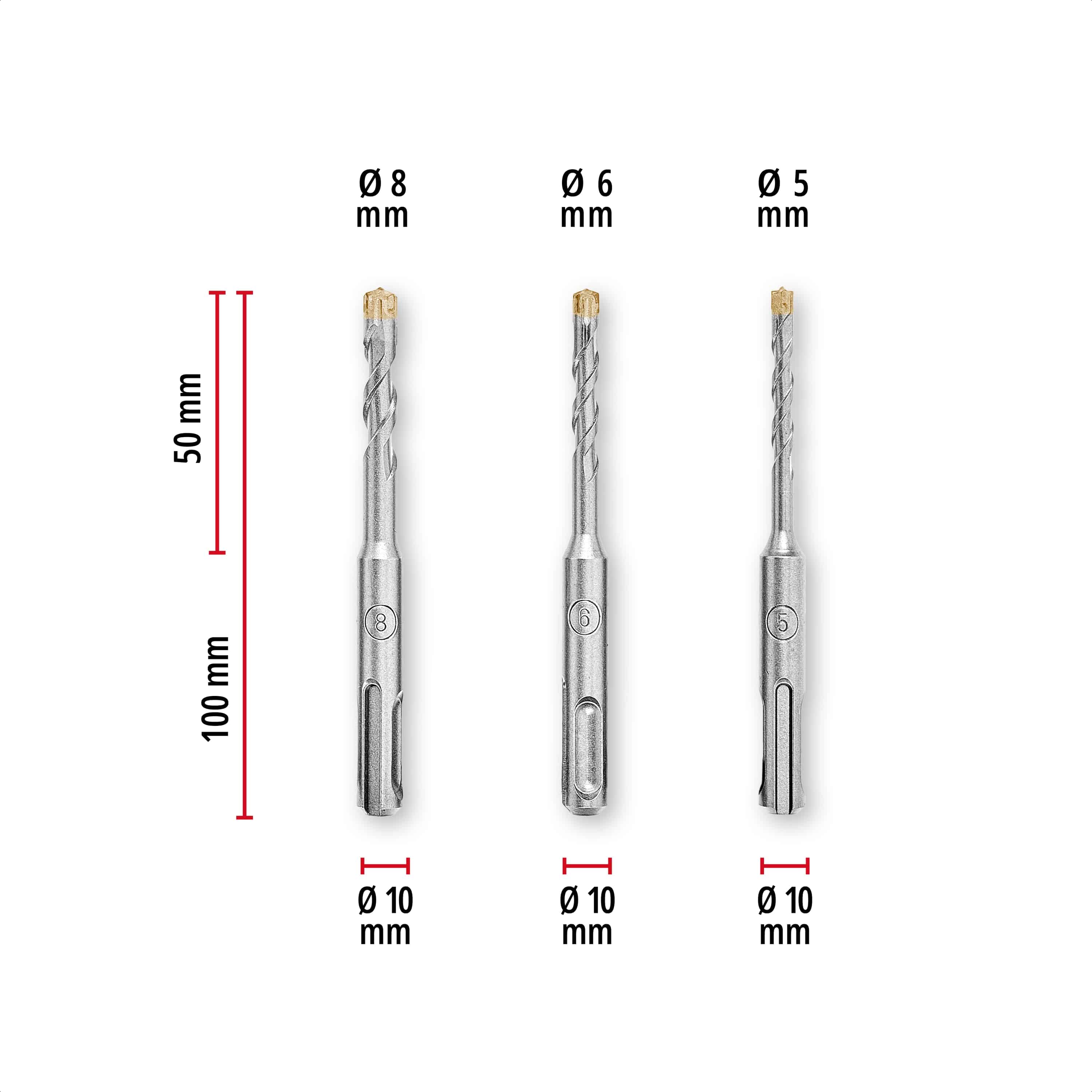 KWB SDS-Plus Hammerbohrer-Set, 268493, 110 mm + 160 mm, 7-teilig