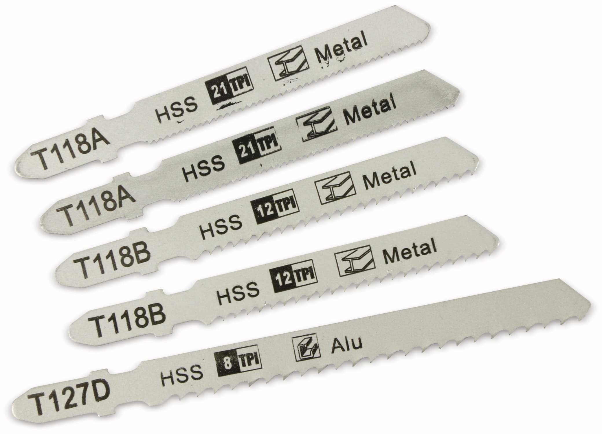 Stichsägeblatt-Set, Metall, 5-tlg.