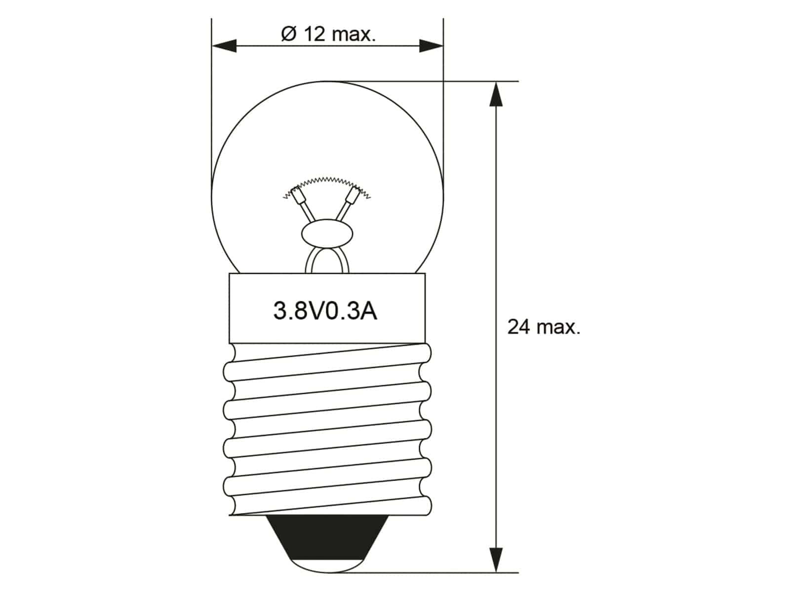 GOOBAY Taschenlampenbirne 9324, G11 Kugel, E10, 3,8 V, 1,14 W