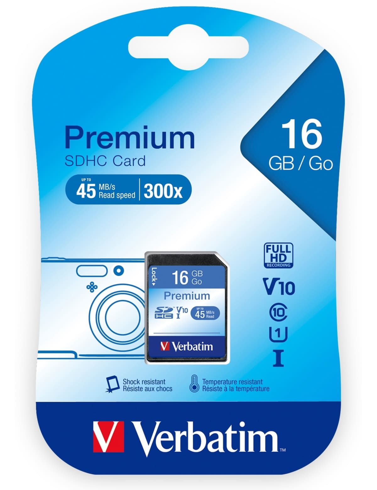 VERBATIM SDHC Card Premium, 16 GB, Class 10