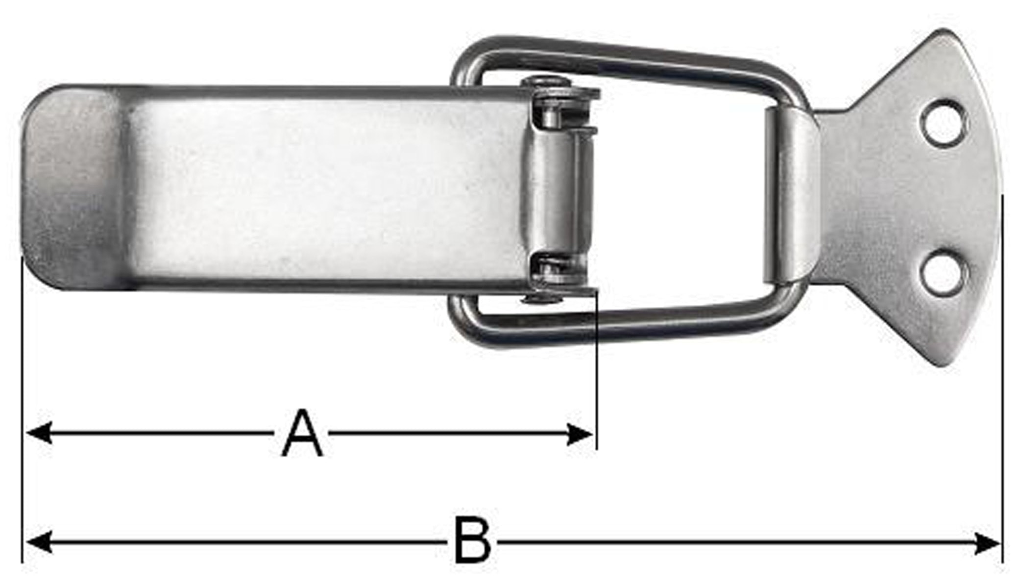 Spannverschluss, abschließbar, 55 mm, Edelstahl