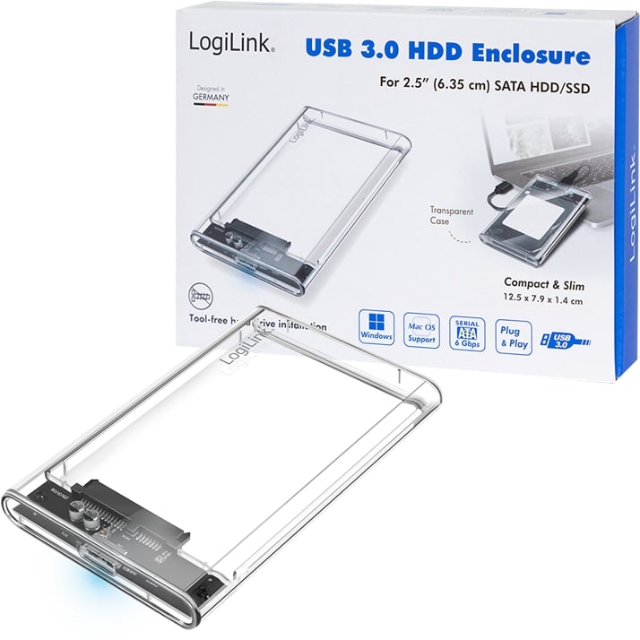 LOGILINK Festplattengehäuse UA0409, HDD/SSD, USB 3.0, werkzeuglos