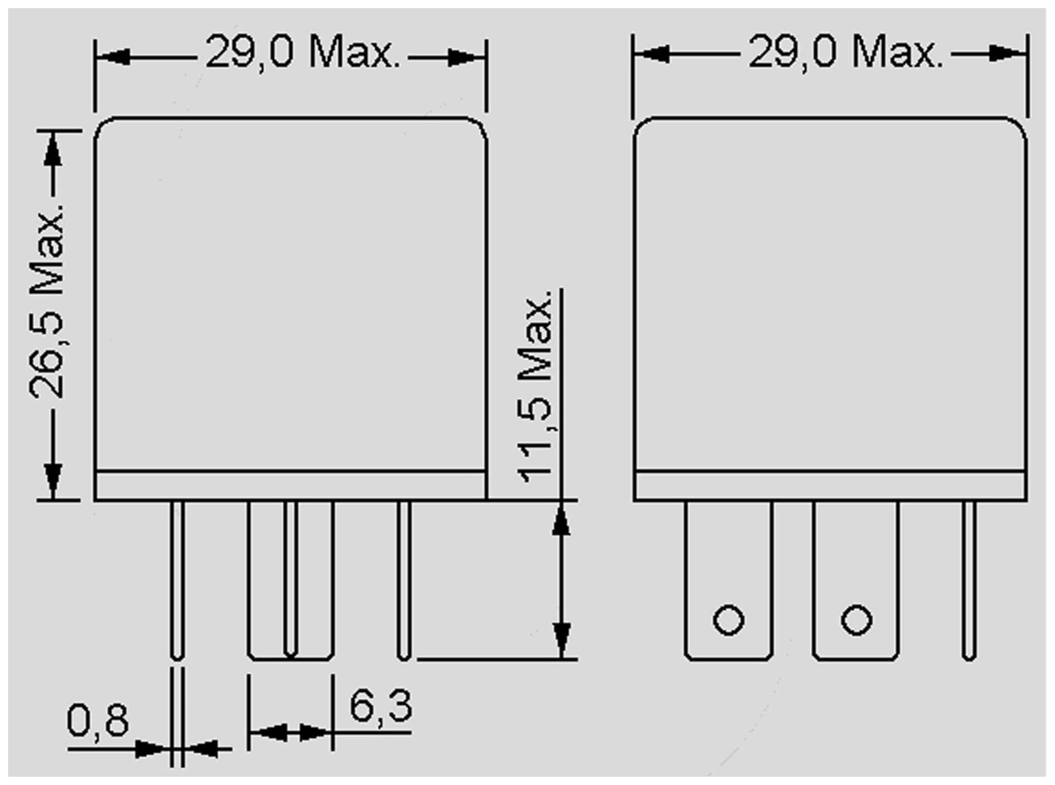 KFZ Relais 12 V-, 50 A, 1x UM, Steckanschluß