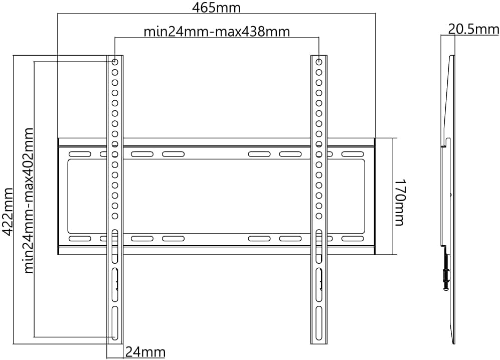 GOOBAY TV-Wandhalter Basic FIXED M, 32...55" (81...140 cm)