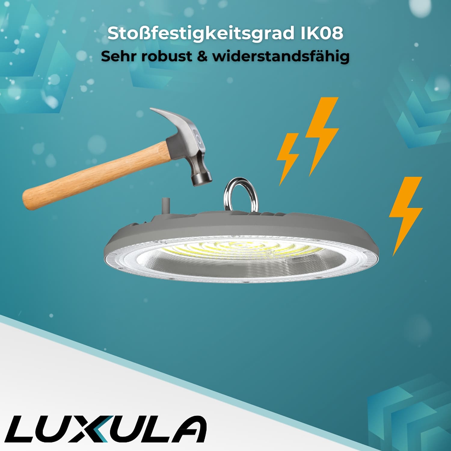 LUXULA LED-Hallenleuchte LX500135, HighBay, UFO, 100W, 10000lm, CCT, IP65