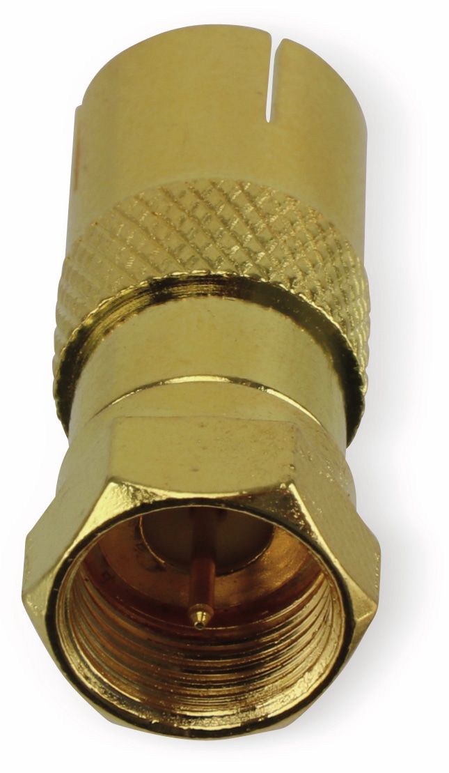 S-IMPULS F-Adapter, F-Stecker/Koaxialkupplung, vergoldet