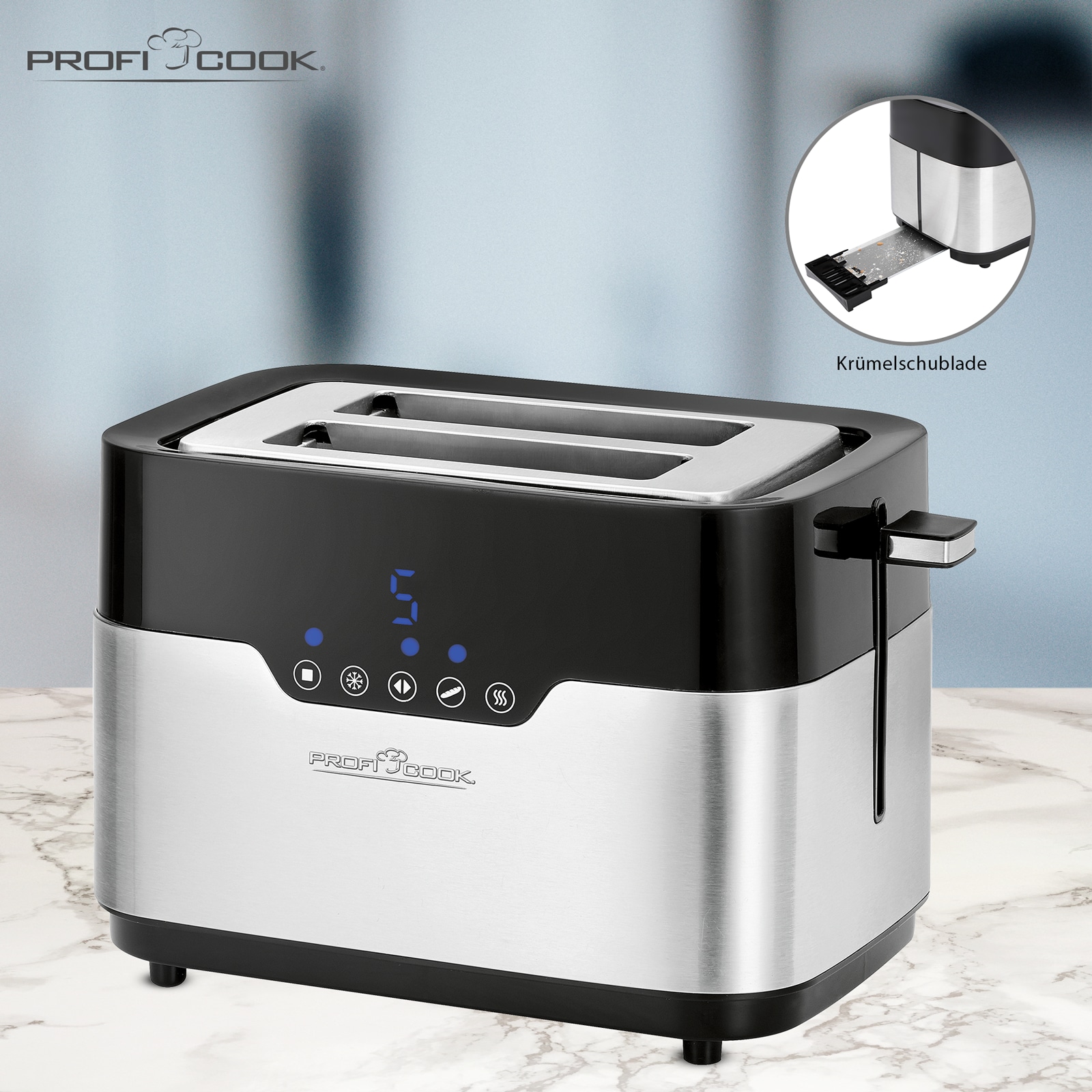 PROFI COOK Toaster PC-TA 1170 inox, Sensor Touch, 920 W