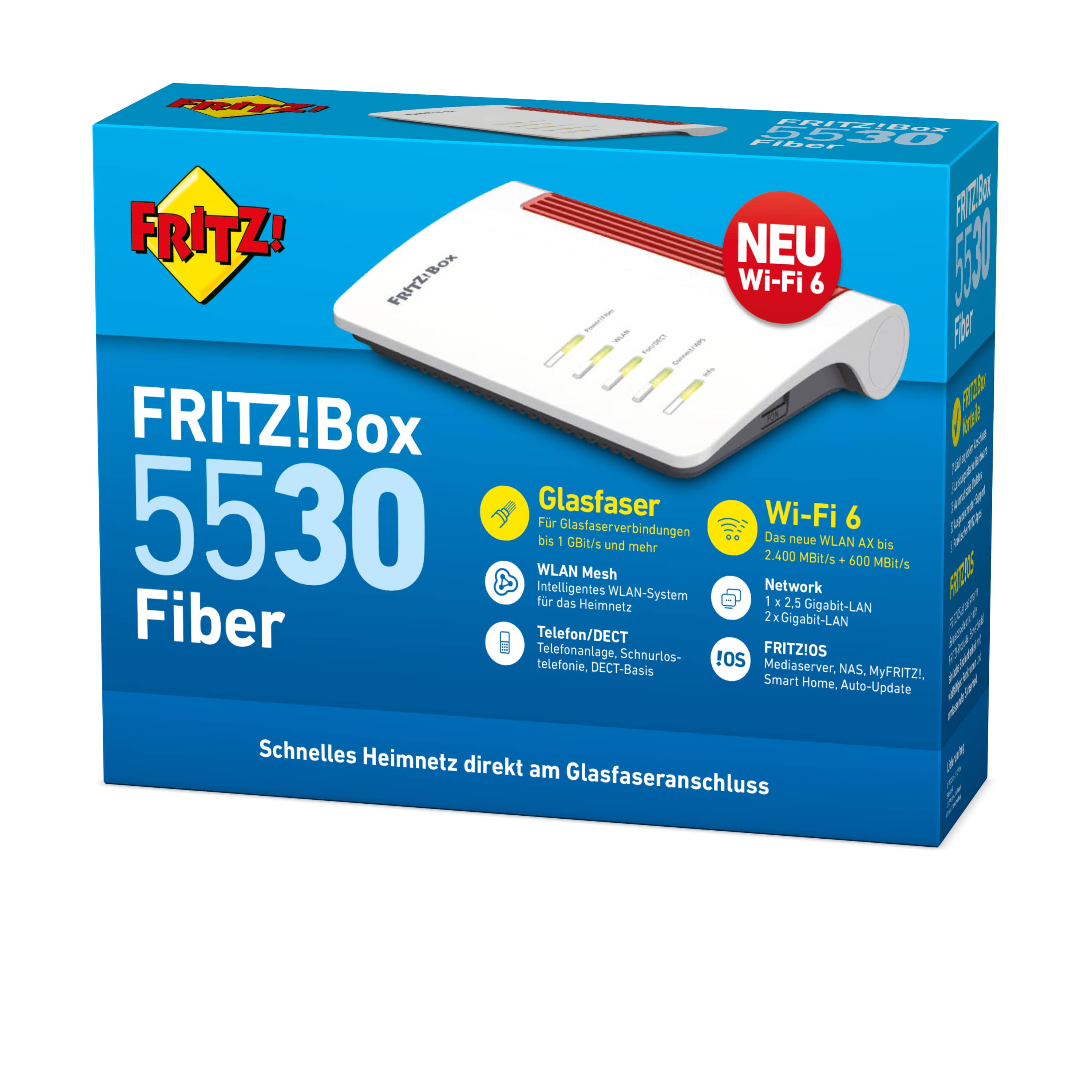 AVM Fritz! Box 5530, Fiber WLAN Router, VoIP, Wifi-6