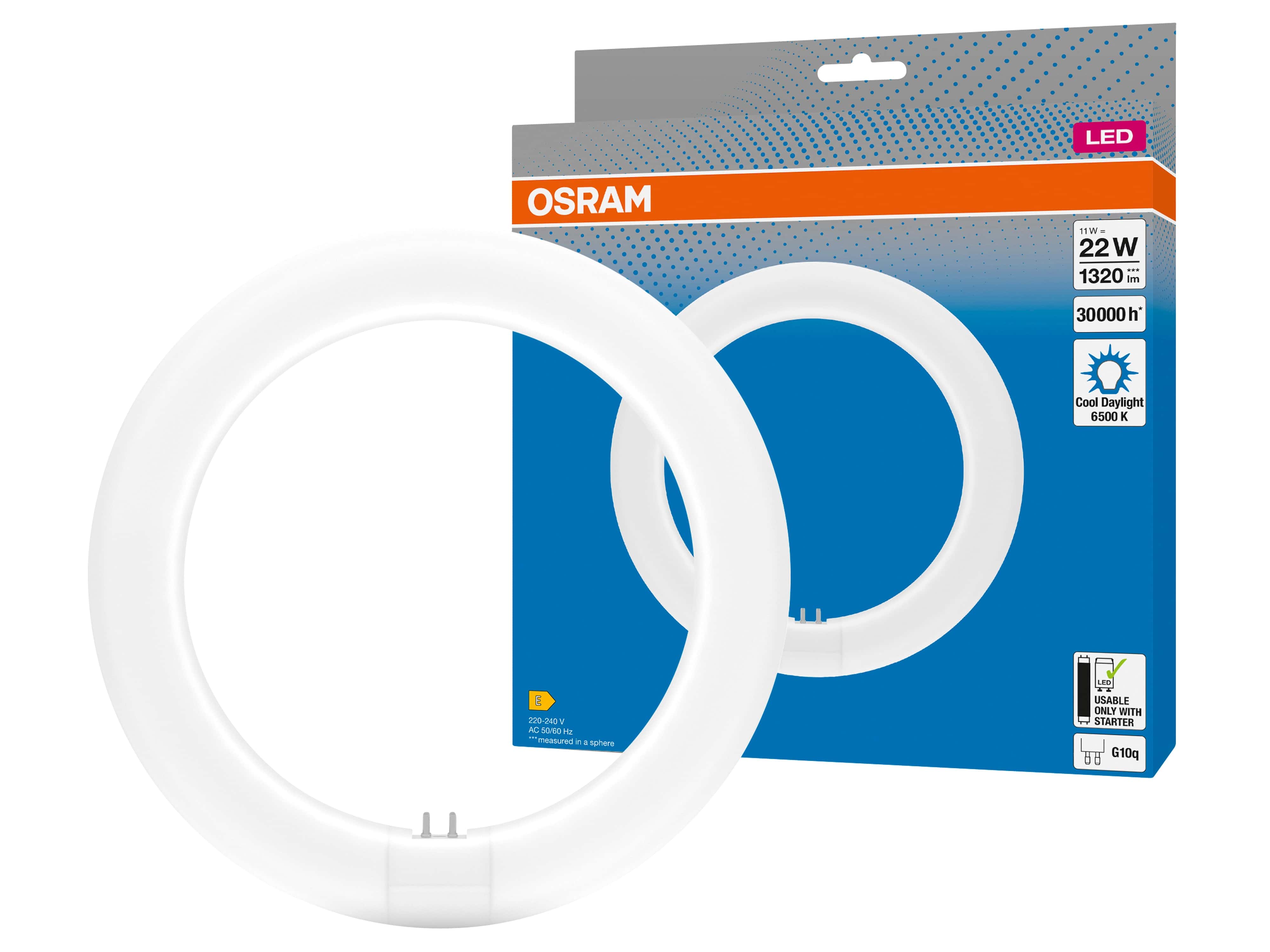 OSRAM LED-Röhre T9, Ringform, G10q, EEK: E, 11W, 1320lm, 6500K