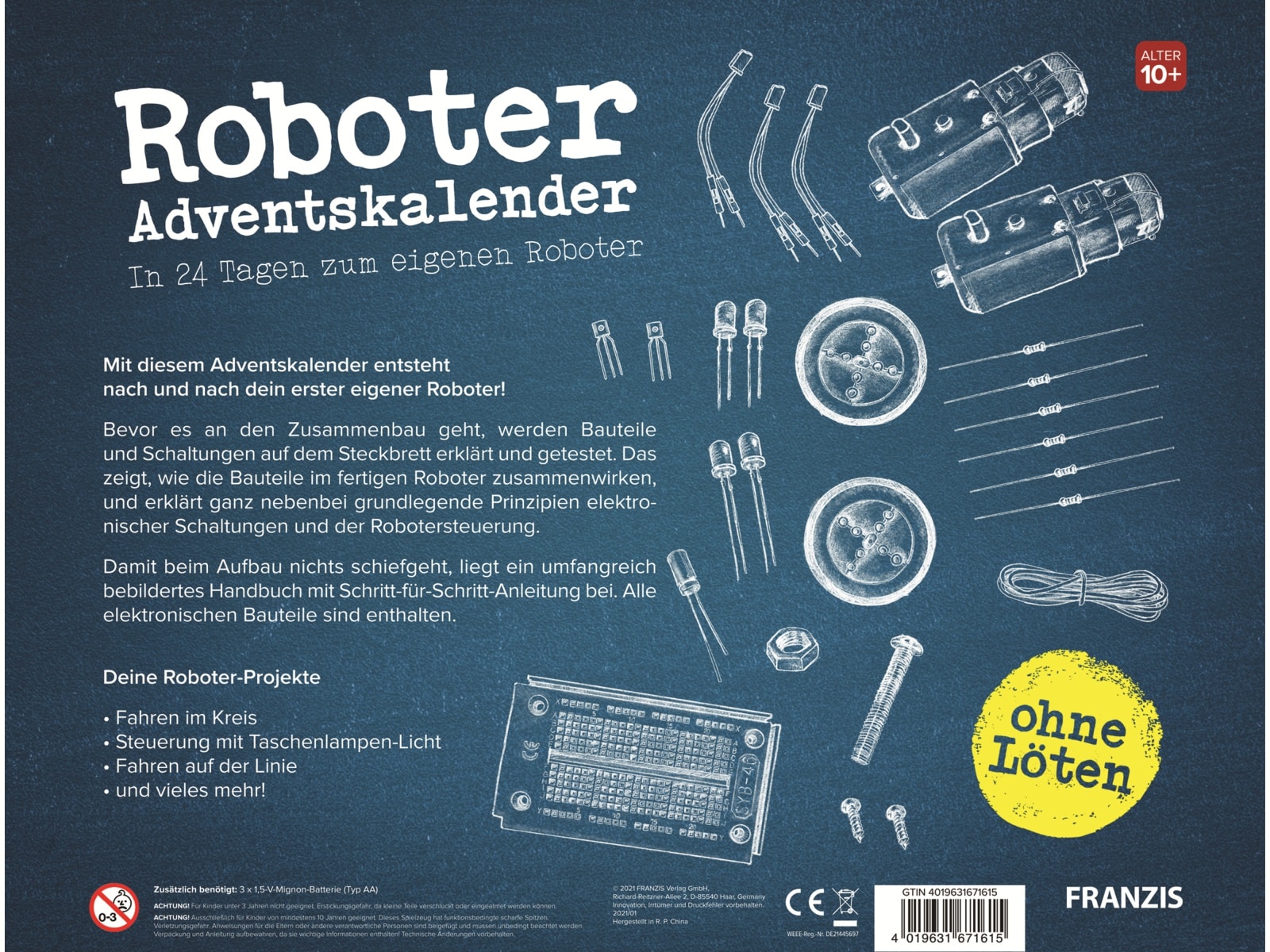 FRANZIS Adventskalender, 67161, Roboter Adventskalender