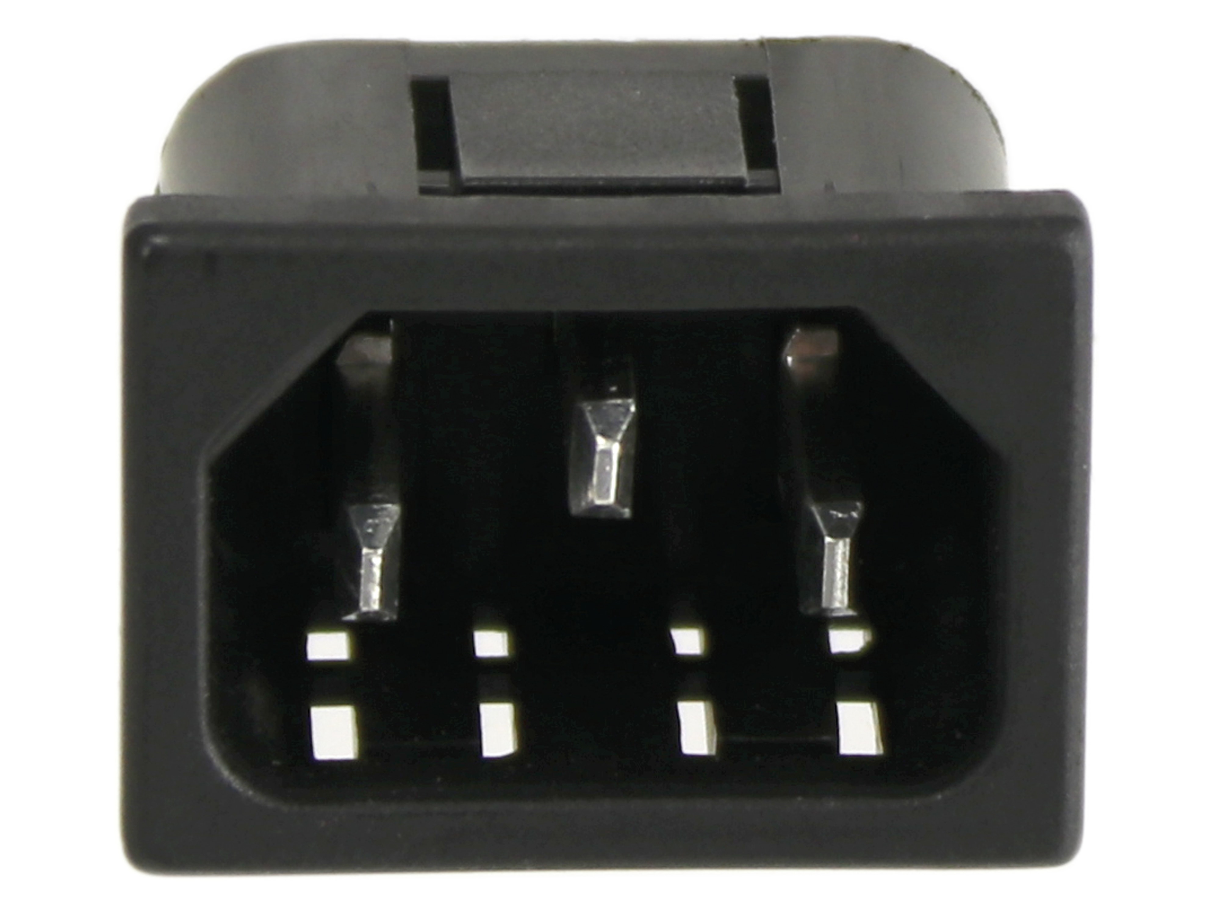 Kaltgeräte-Einbaustecker JR-101S, schwarz