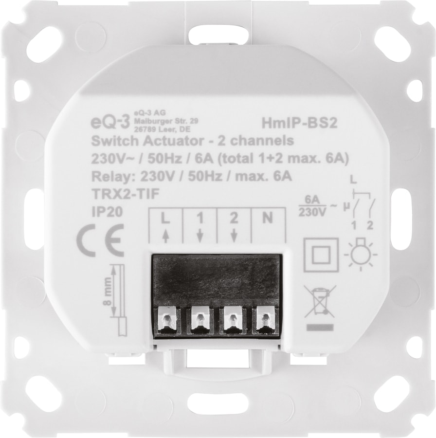 HOMEMATIC IP 156757A0, Schaltaktor für Markenschalter - 2-fach