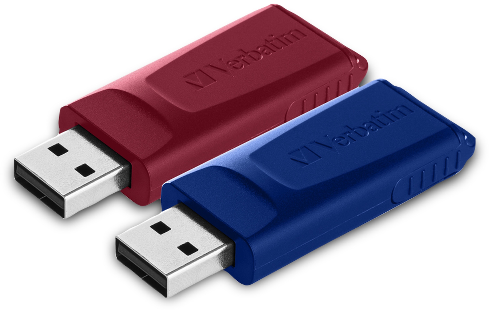 Verbatim USB 2.0 Stick Store N Go Slider, 32GB, rot/blau, 2er Pack