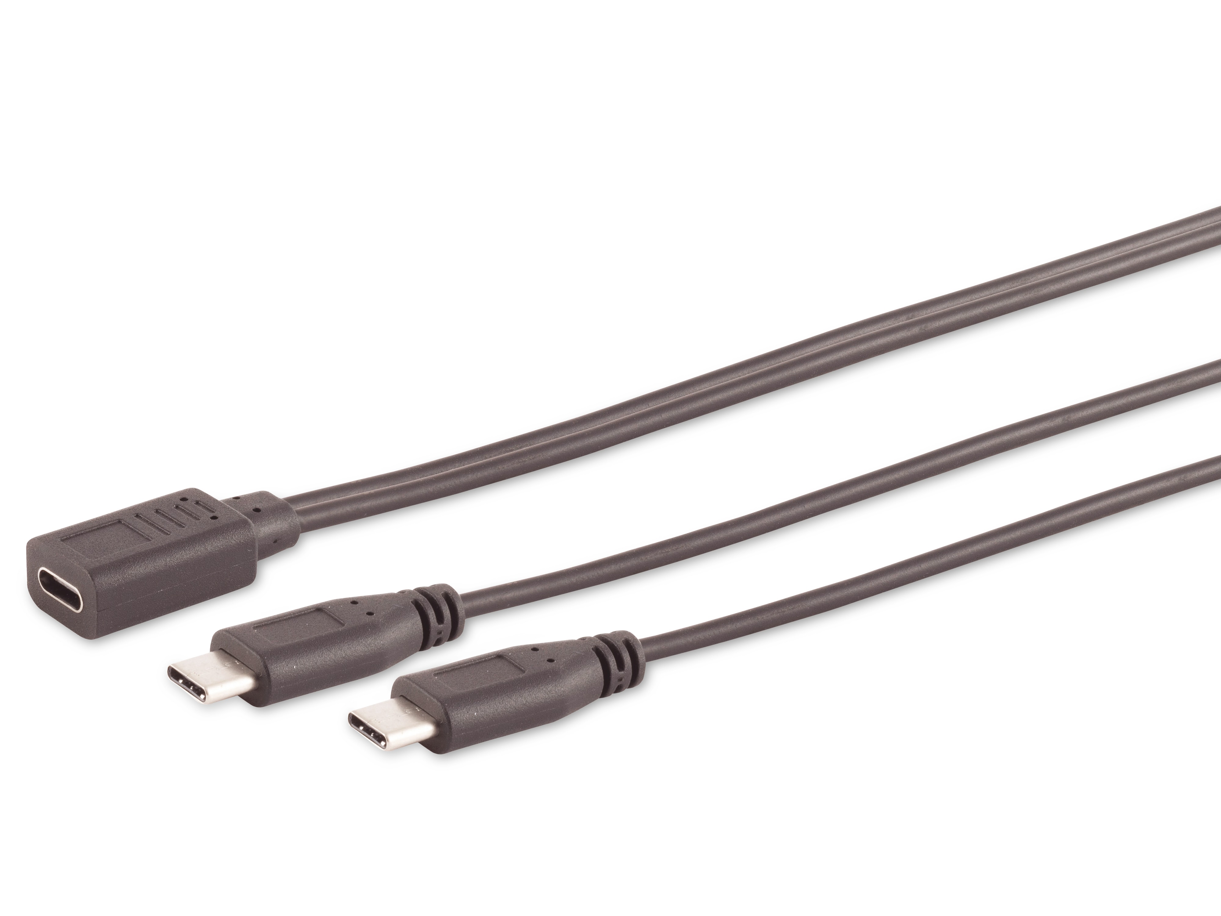 S-IMPULS USB-C Y-Kabel, 2x USB-C, schwarz, 0,3 m