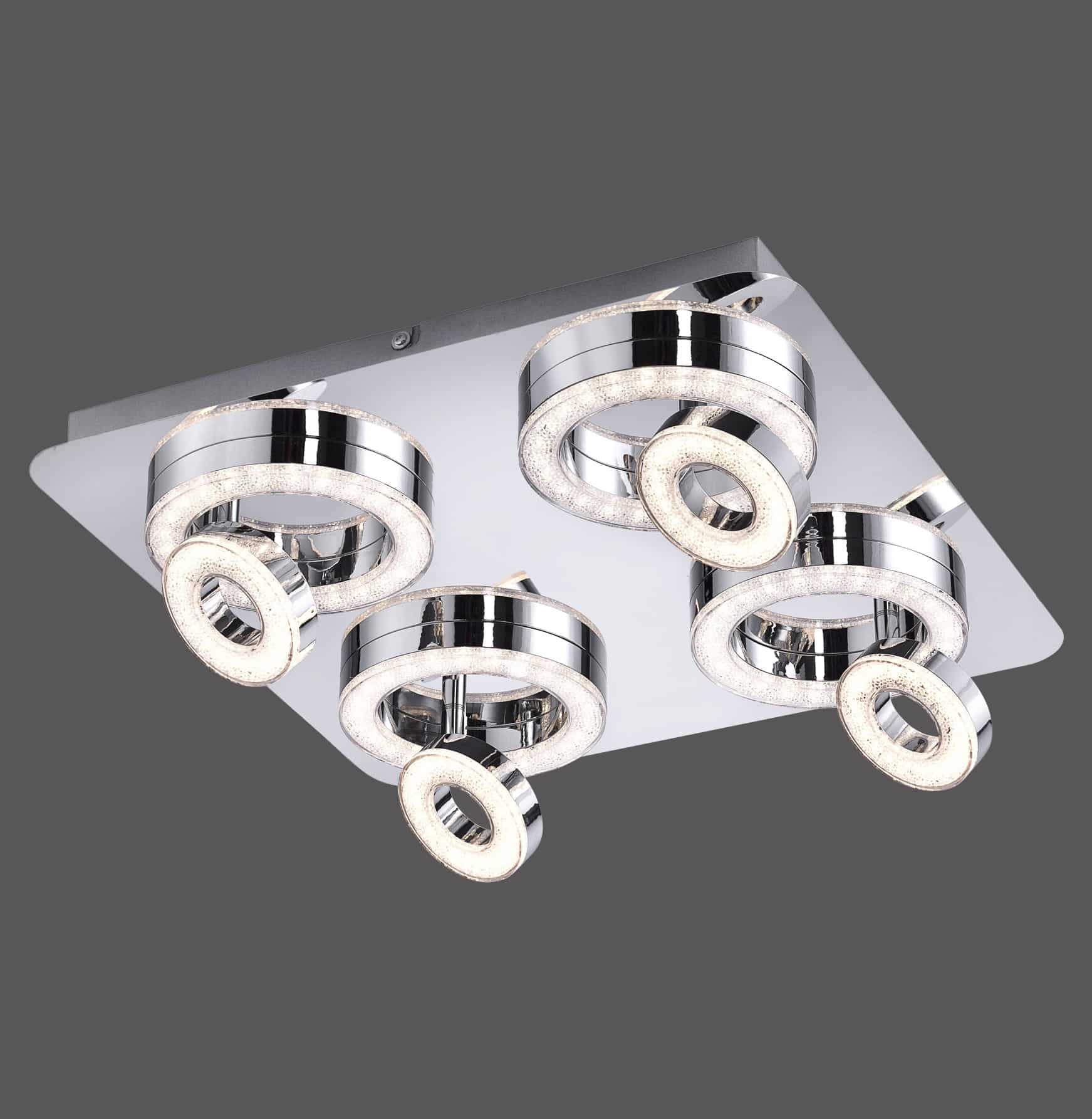 JUST LIGHT LED-Deckenleuchte 14522-17 chrom, 23,6W, 2280lm, 3000K