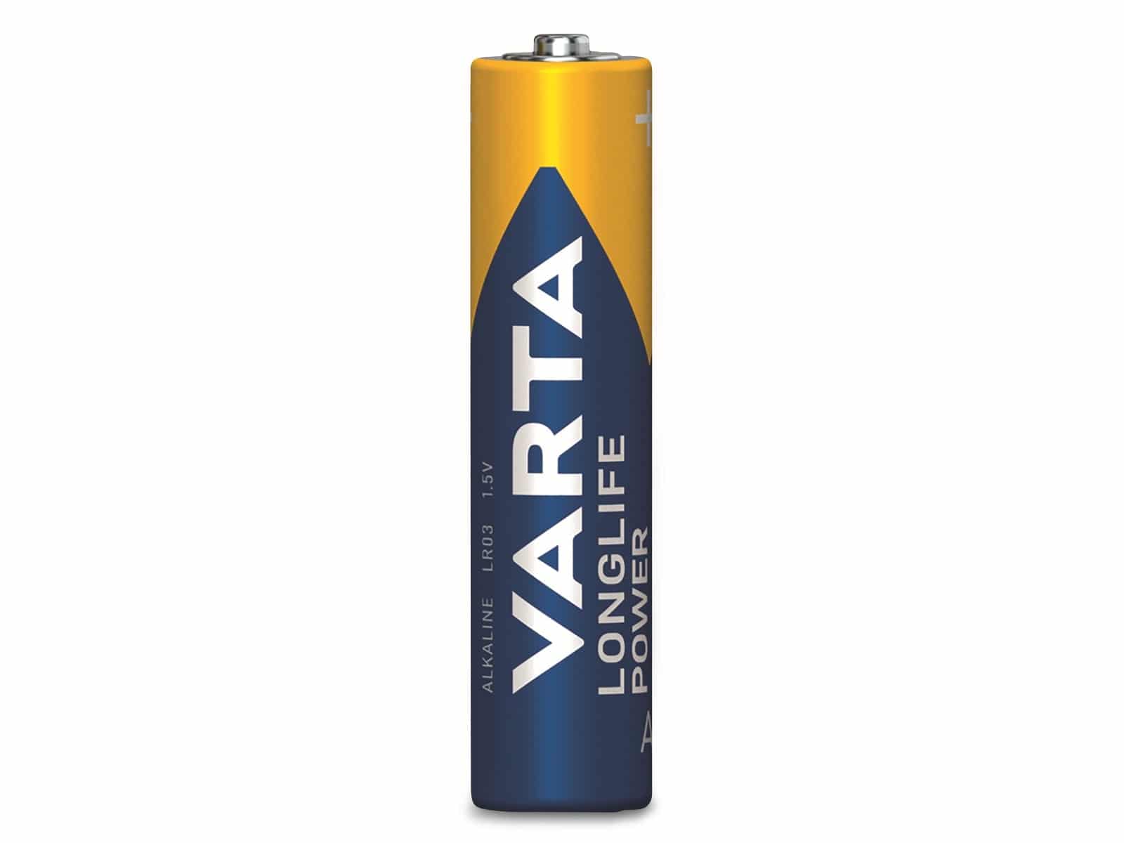 VARTA Batterie Alkaline, Micro, AAA, LR03, 1.5V, Longlife Power, 10 Stück