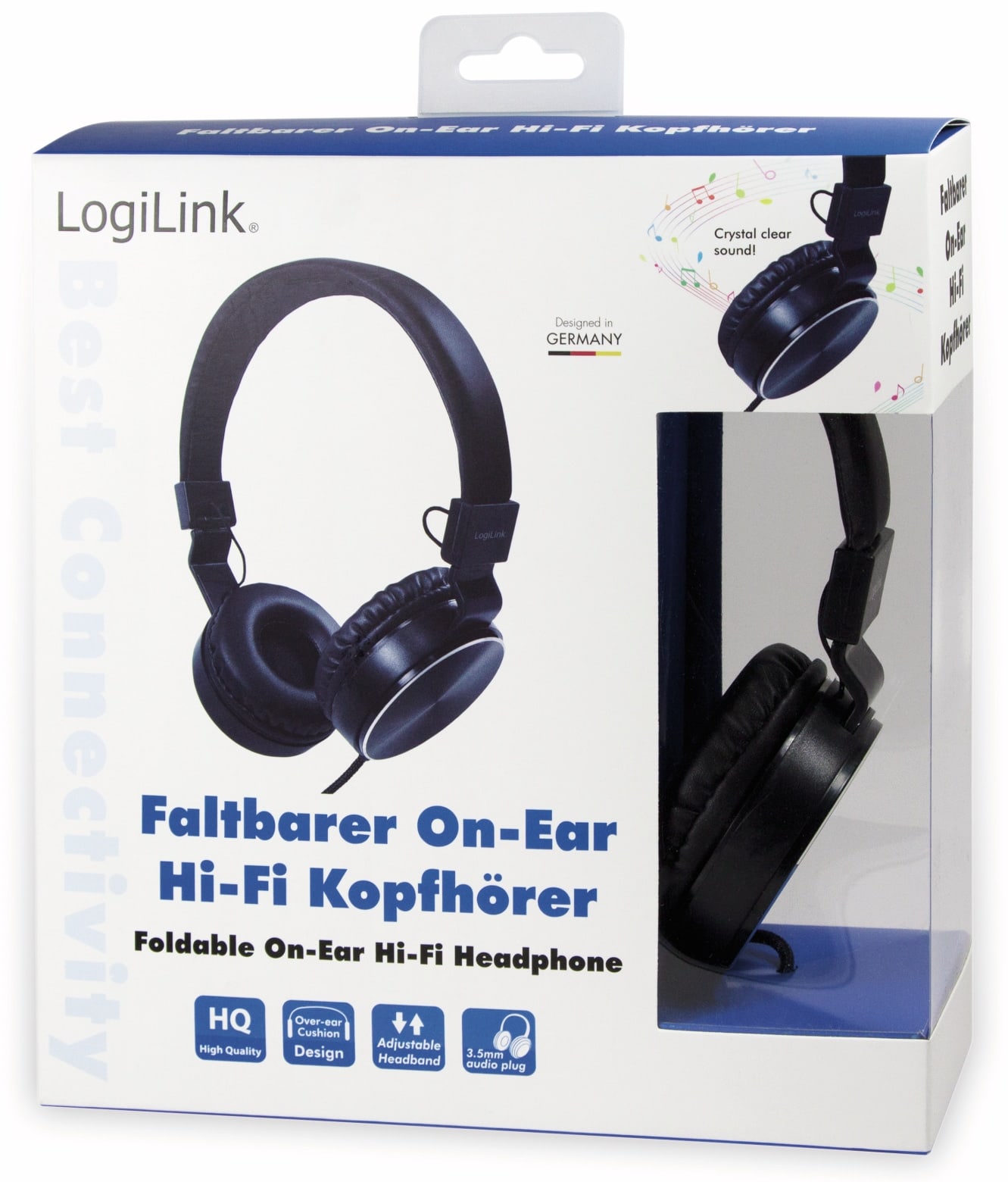 LOGILINK On-Ear Kopfhörer HS0049BK, faltbar, schwarz