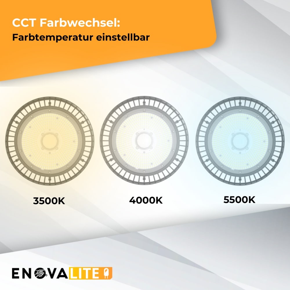 ENOVALITE LED-Highbay-Leuchte, UFO, EEK: D, 200W, 28000lm, 5500K, schwarz