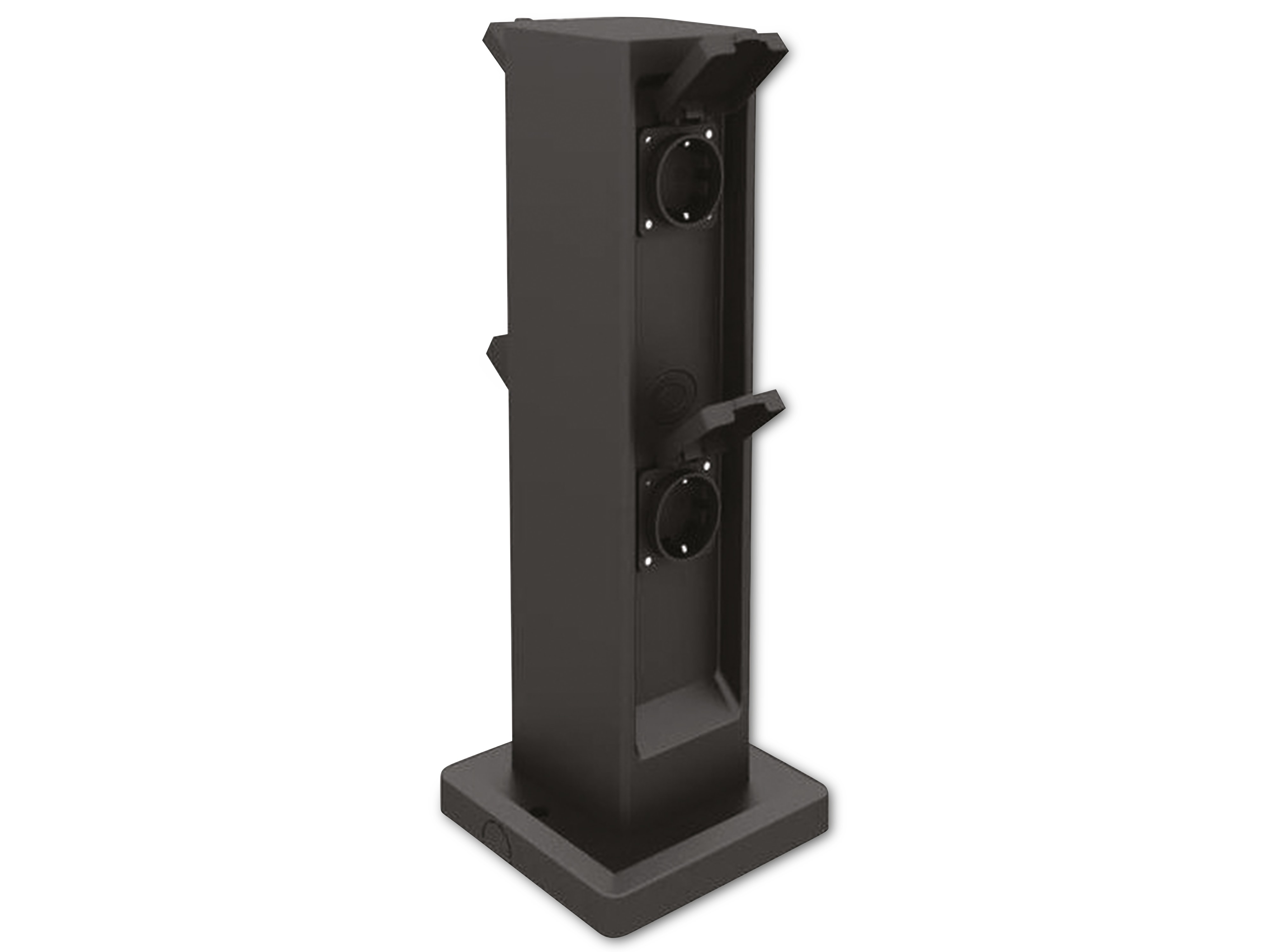 TINT Müller-Licht Steckdosenturm 4-fach, Smart Socket Tower, schwarz