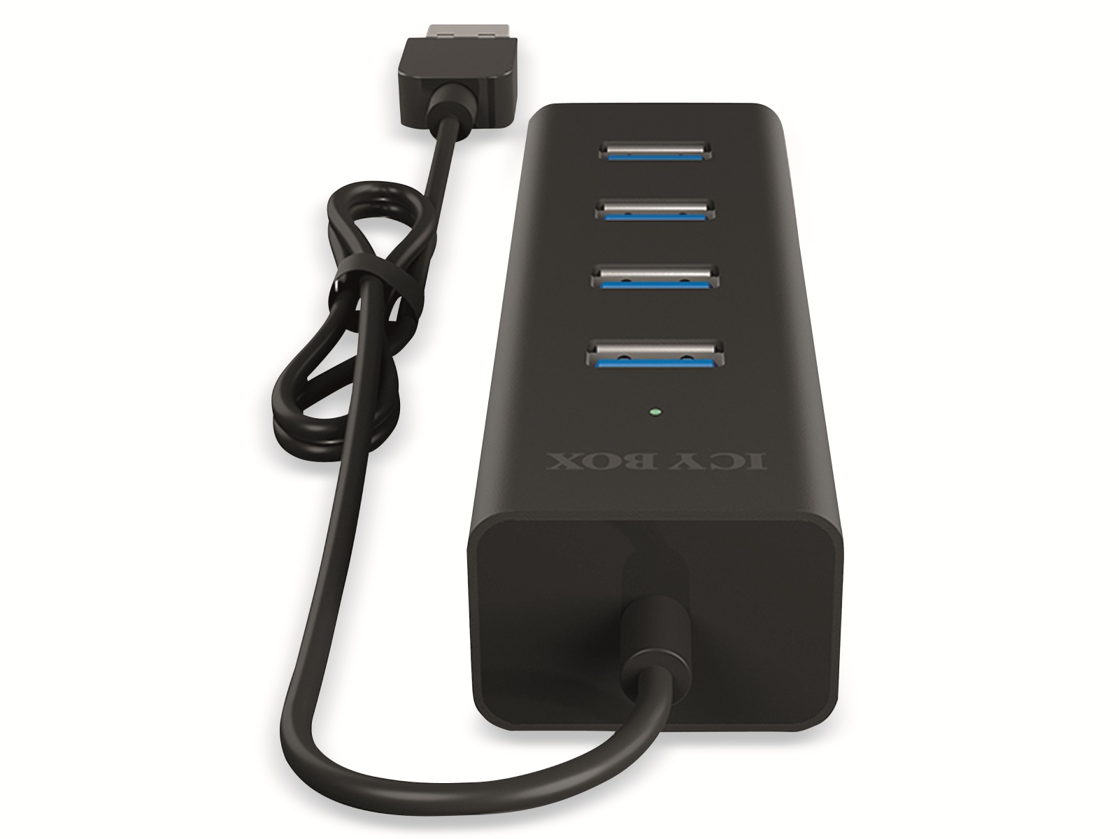 ICY BOX USB-Hub IB-HUB1409-U3, 4-port, Alumnium, schwarz