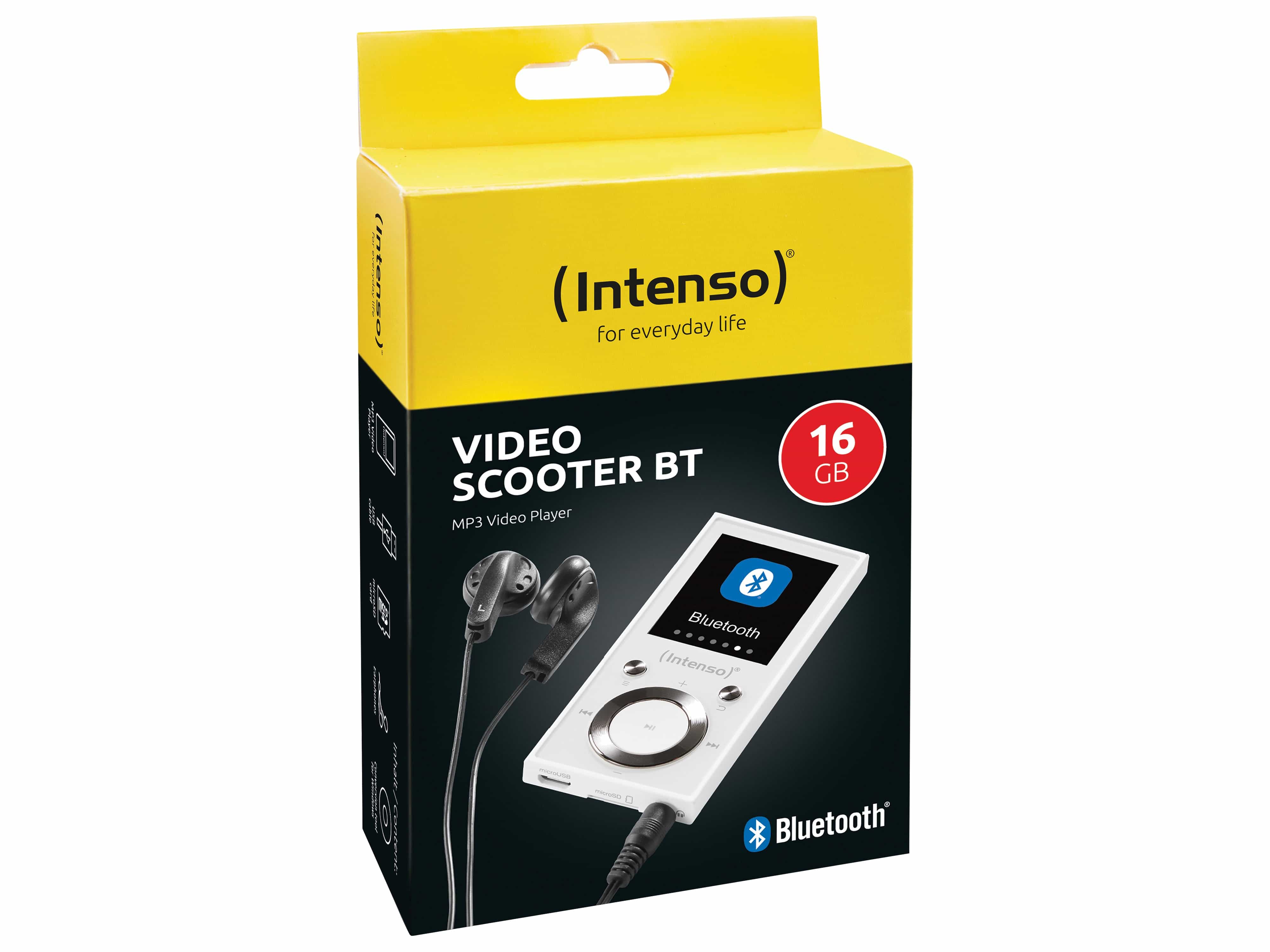 INTENSO MP3-Videoplayer 3717472, Video Scooter BT, 16 GB, weiß