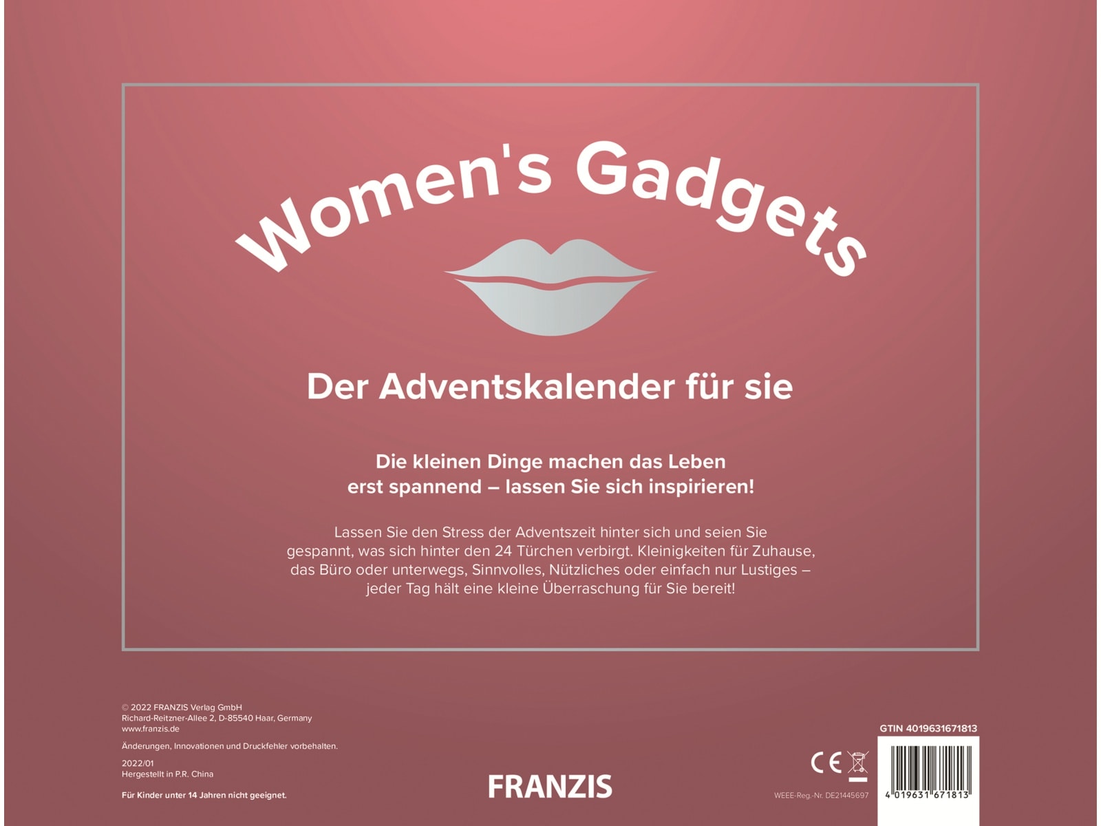 FRANZIS Adventskalender, 67181, Women's Gadgets 