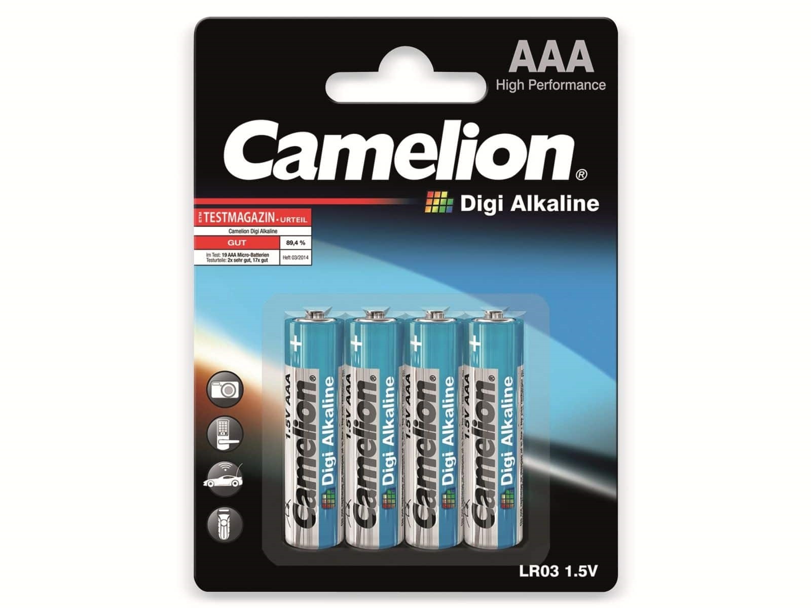 CAMELION Micro-Batterie, Digi-Alkaline, LR03, 4 Stück