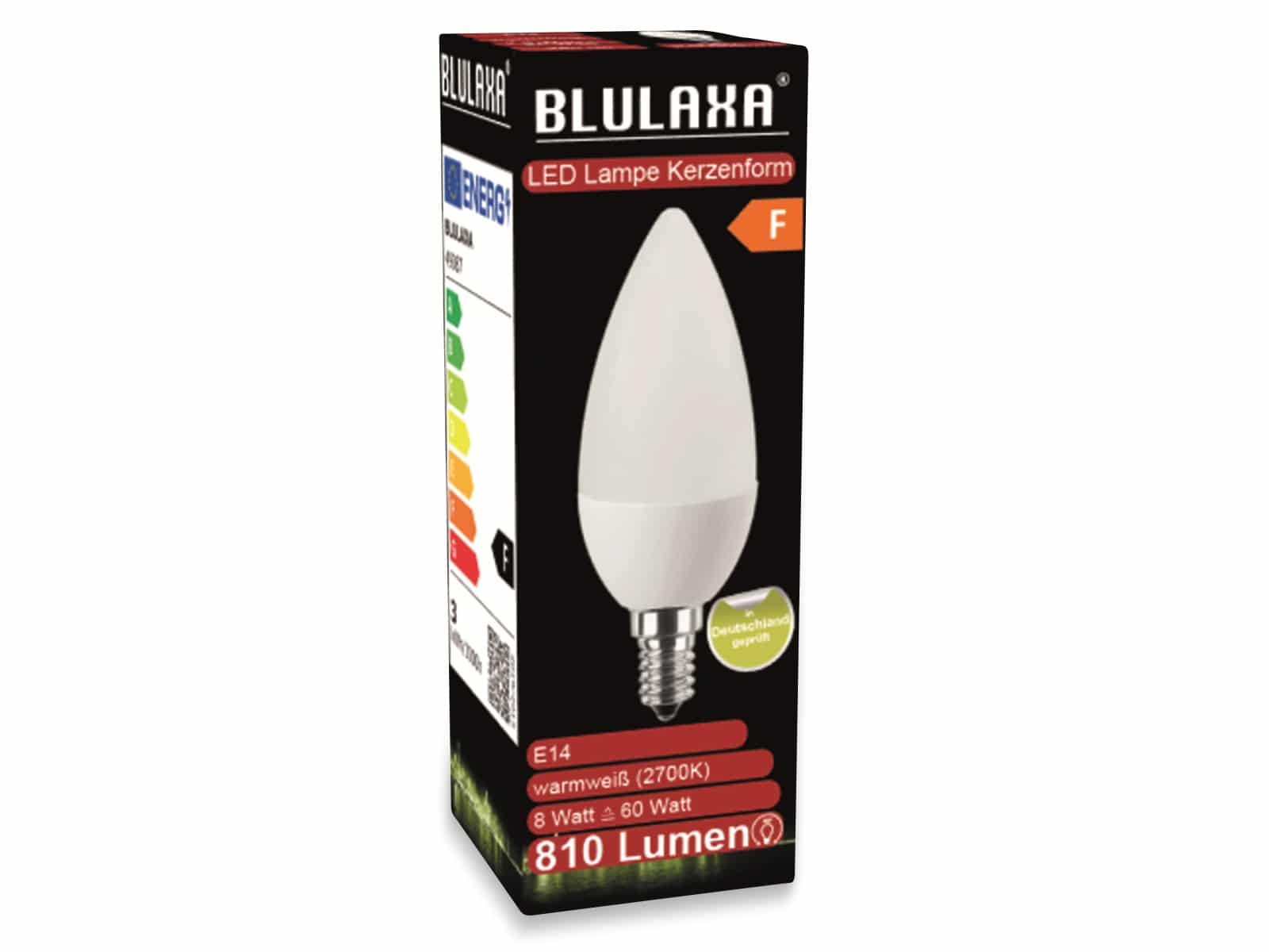 BLULAXA LED-SMD-Lampe, C35, E14, EEK: F, 8 W, 810 lm, 2700 K