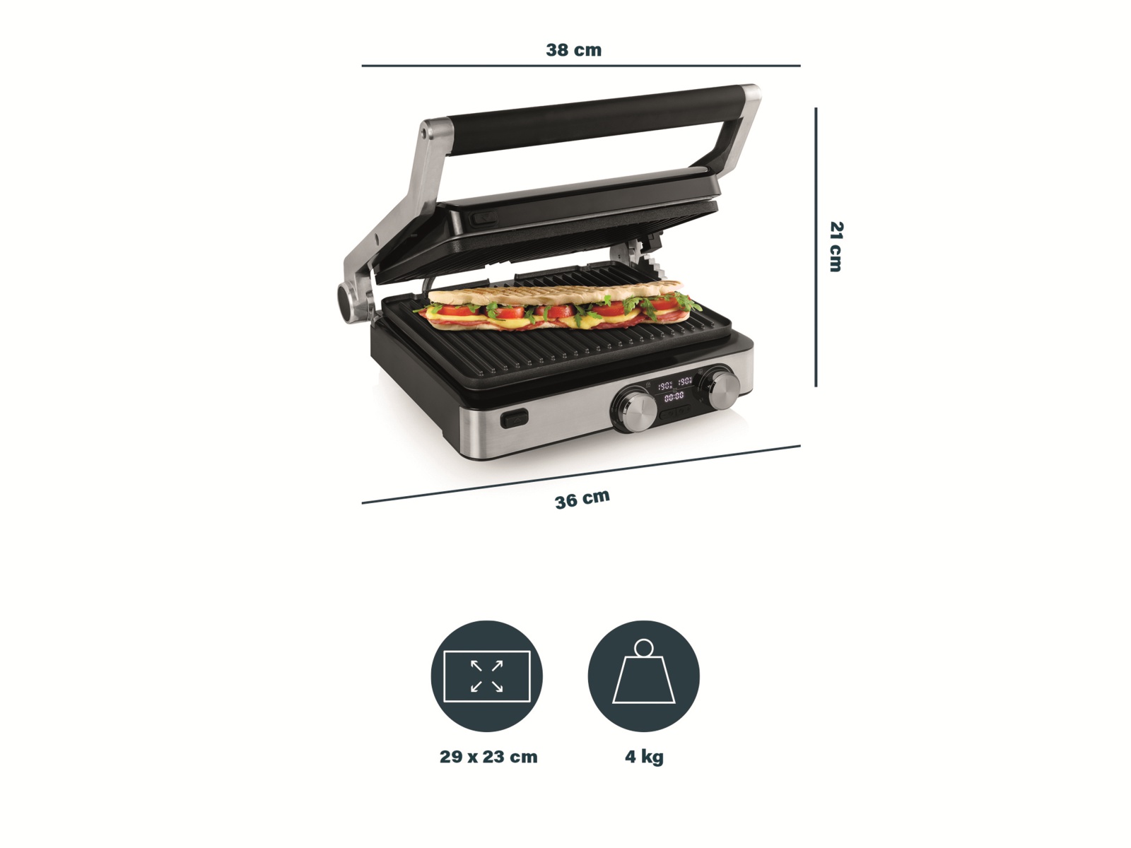 PRINCESS Kontaktgrill 117310 Grillmeister Pro, 2000 W