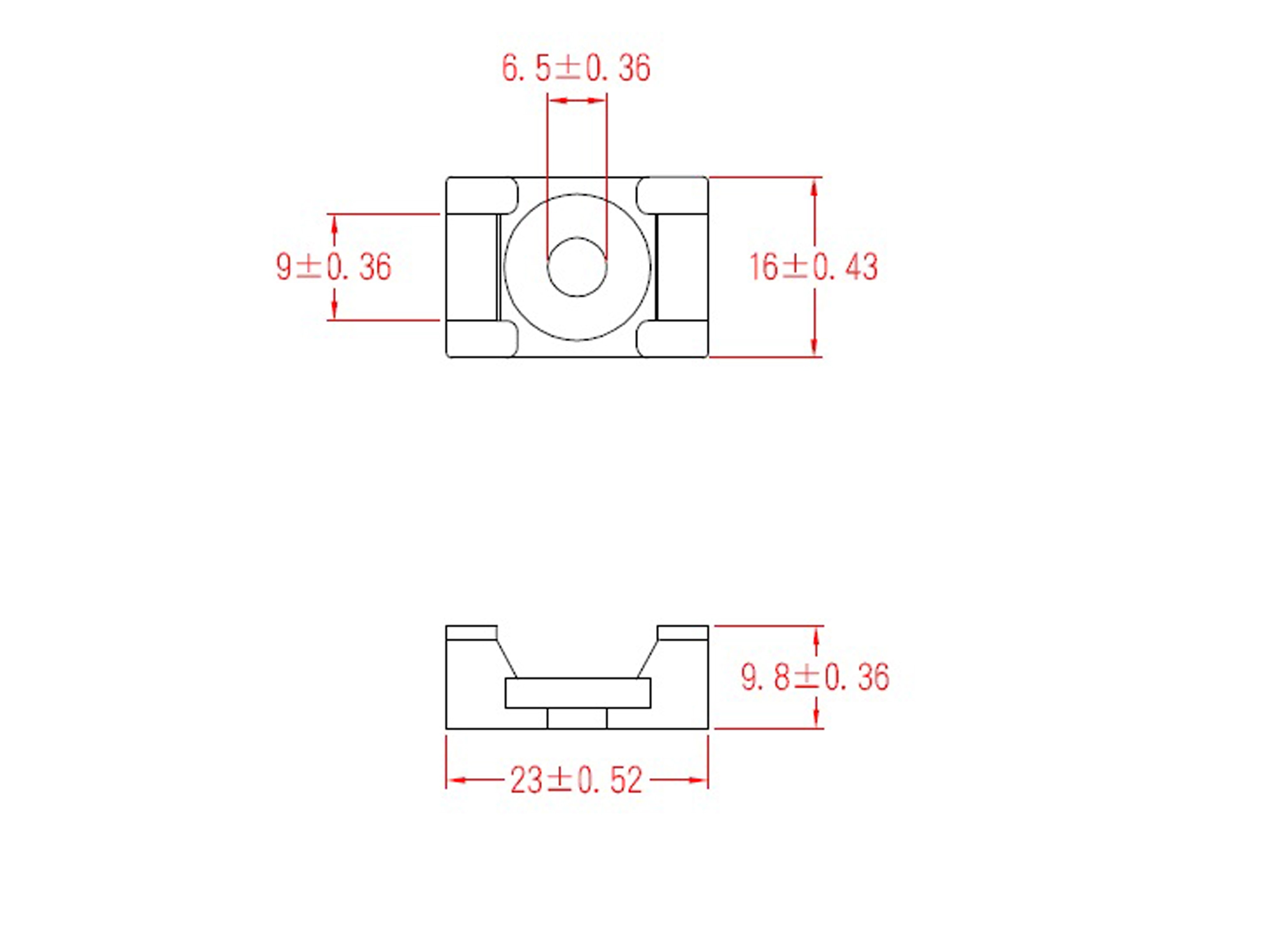 KSS Befestigungssockel schraubbar Polyamid 6.6, Natur, Befestigungsloch 6,5, L=23, B=16, 1 Stück