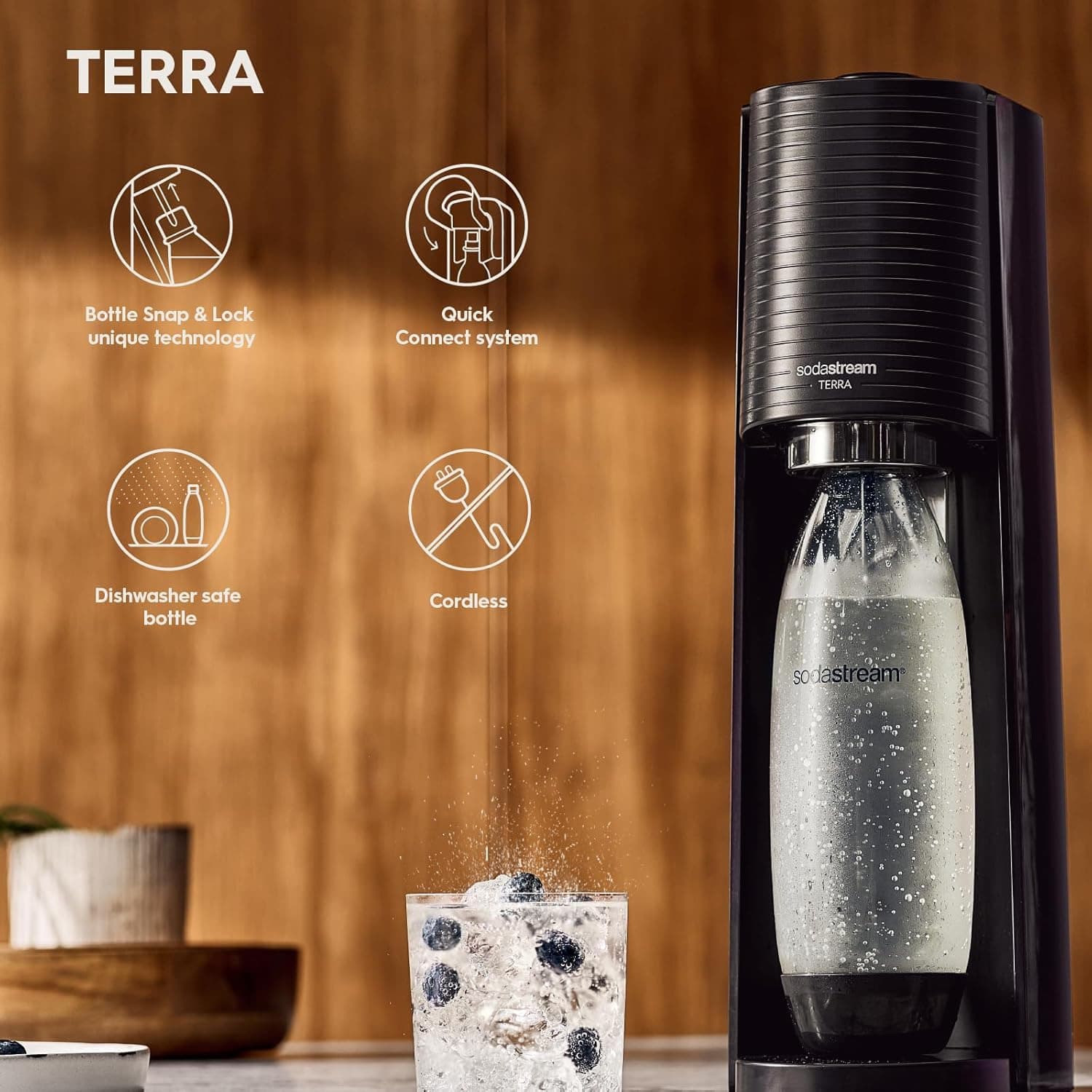 SODASTREAM Wassersprudler Terra, 1 L, schwarz