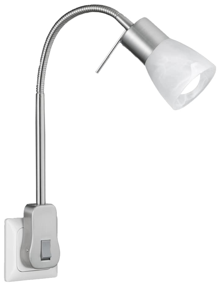 TRIO LED-Steckerleuchte Levisto 891010107 nickel-matt, inkl. E14 LED 4,9 W, 470 lm, 3000 K 