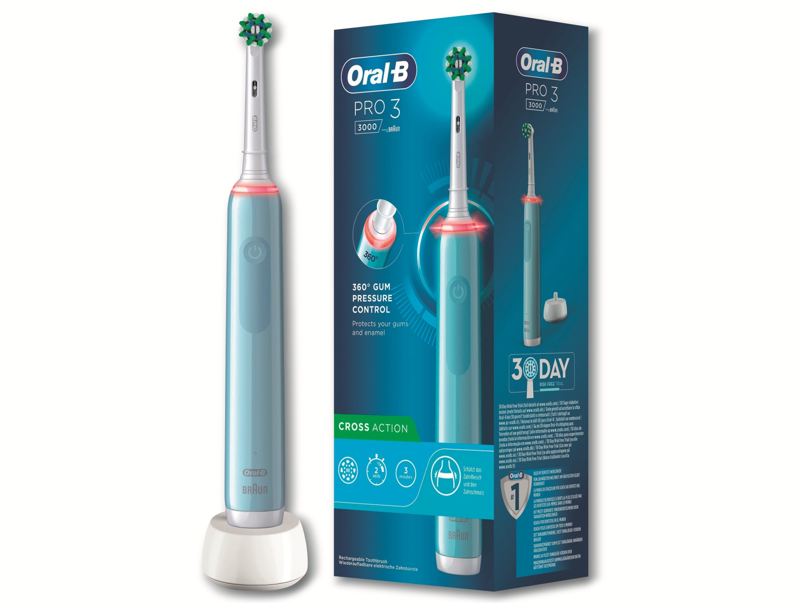 ORAL-B Elektrische Zahnbürste Pro 3 3000 Cross Action Blue