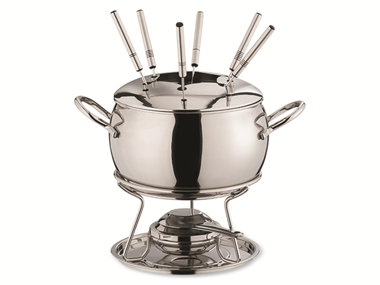 Fondue- und Feuerzangenbowle-Set, Ø 22 cm, H: 23 cm, 2,2 L, Edelstahl