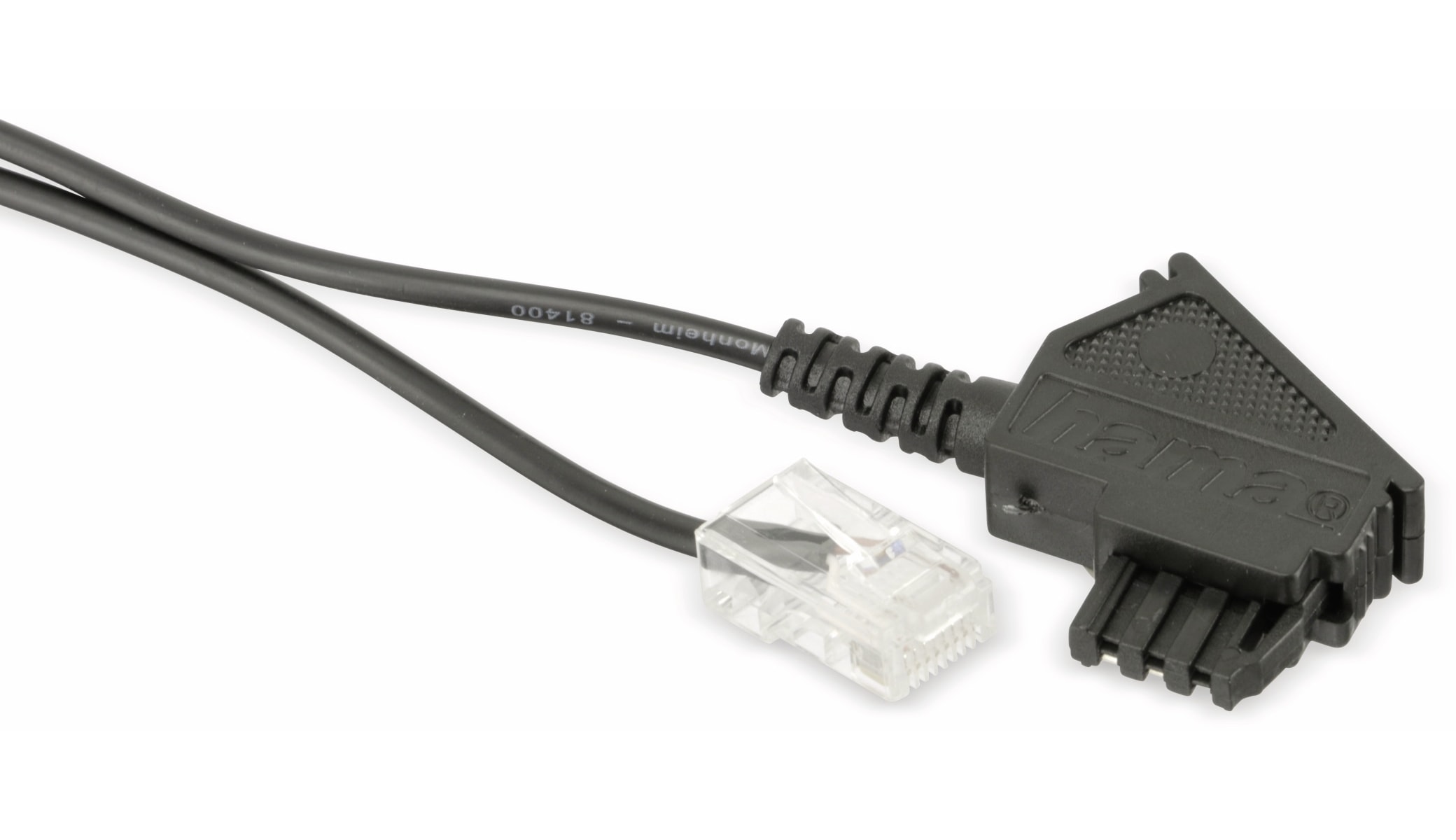 S-IMPULS DSL-Anschlusskabel TAE-F auf RJ45 8P2C, schwarz, 2 m