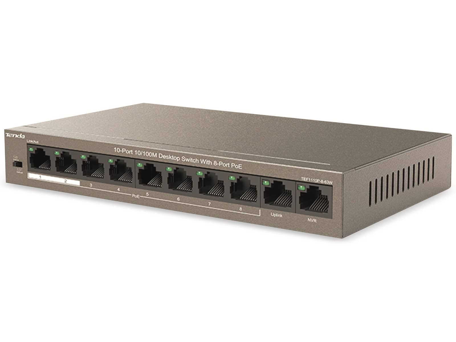 Tenda Switch TEF1110P-8-63W, 8-Port, 63 W