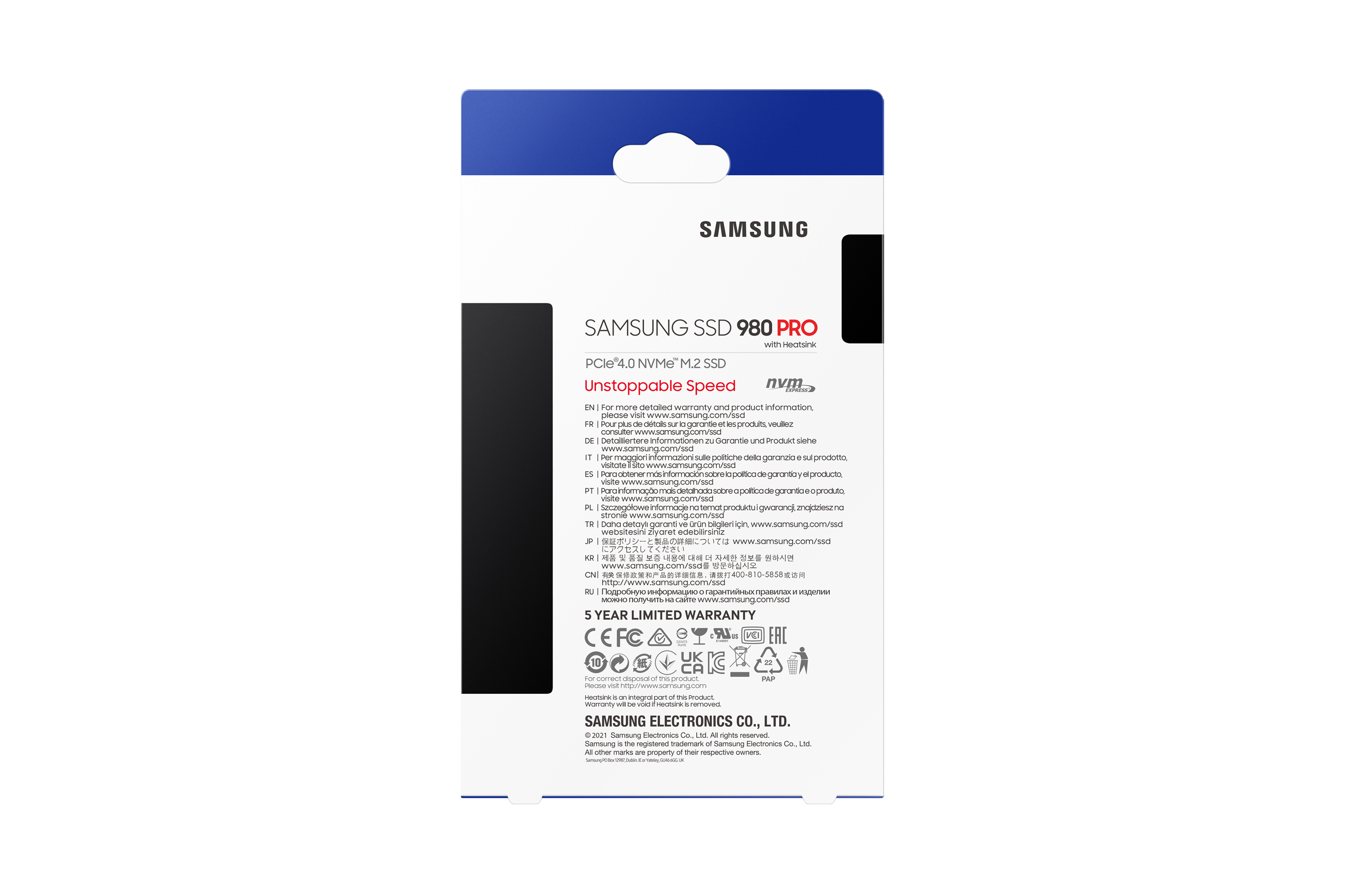 SAMSUNG SSD Festplatte 980 Pro, M.2, 1 TB, Heatsink, NVMe, PCIe 4.0 x 4, retail