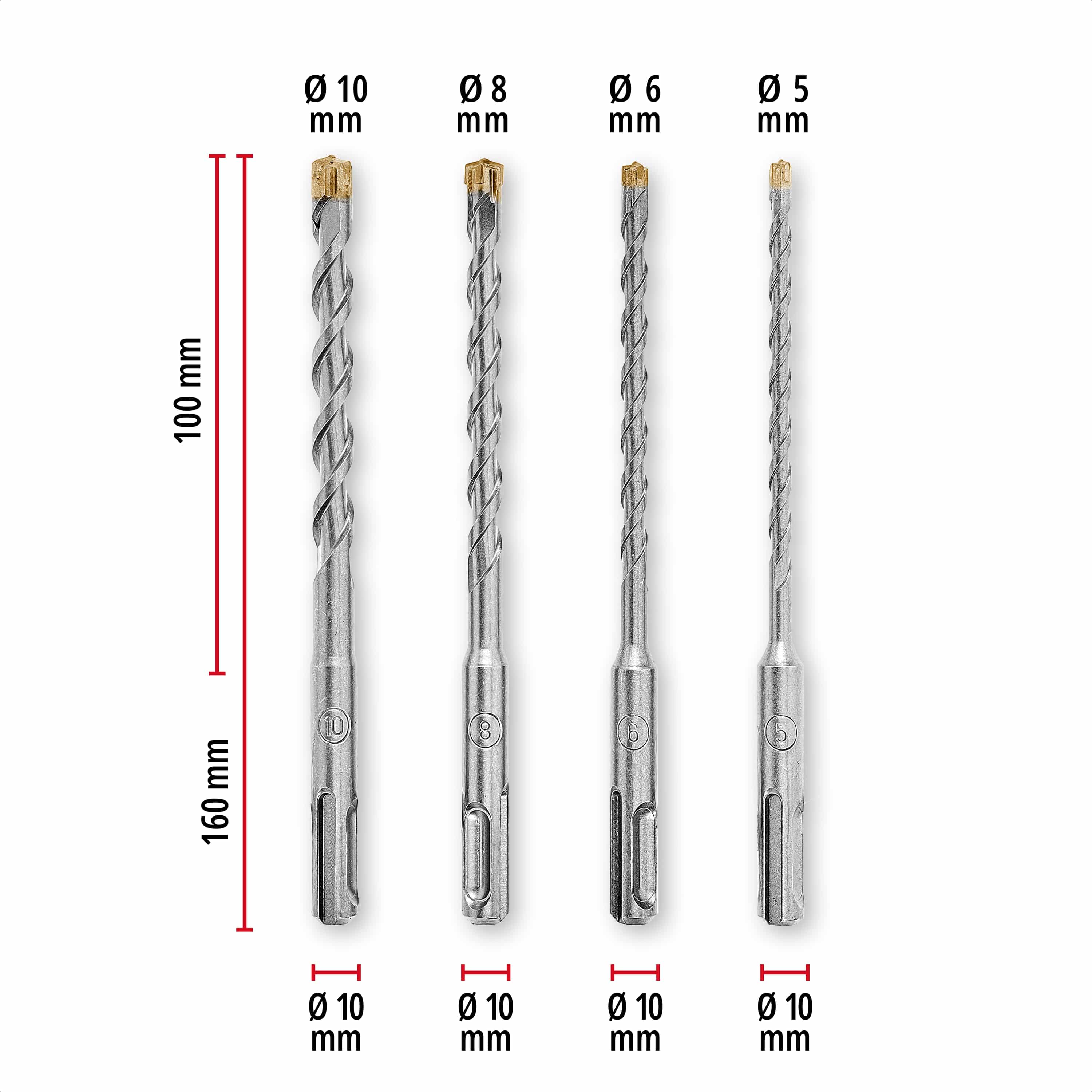 KWB SDS-Plus Hammerbohrer-Set, 268494, 160 mm, 4-teilig