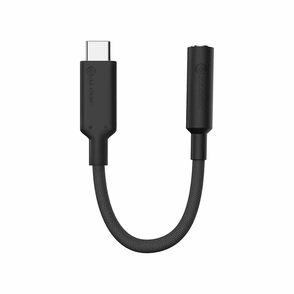 ALOGIC Audioadapter USB-C zu 3,5mm Klinkenbuchse, 100 mm, schwarz