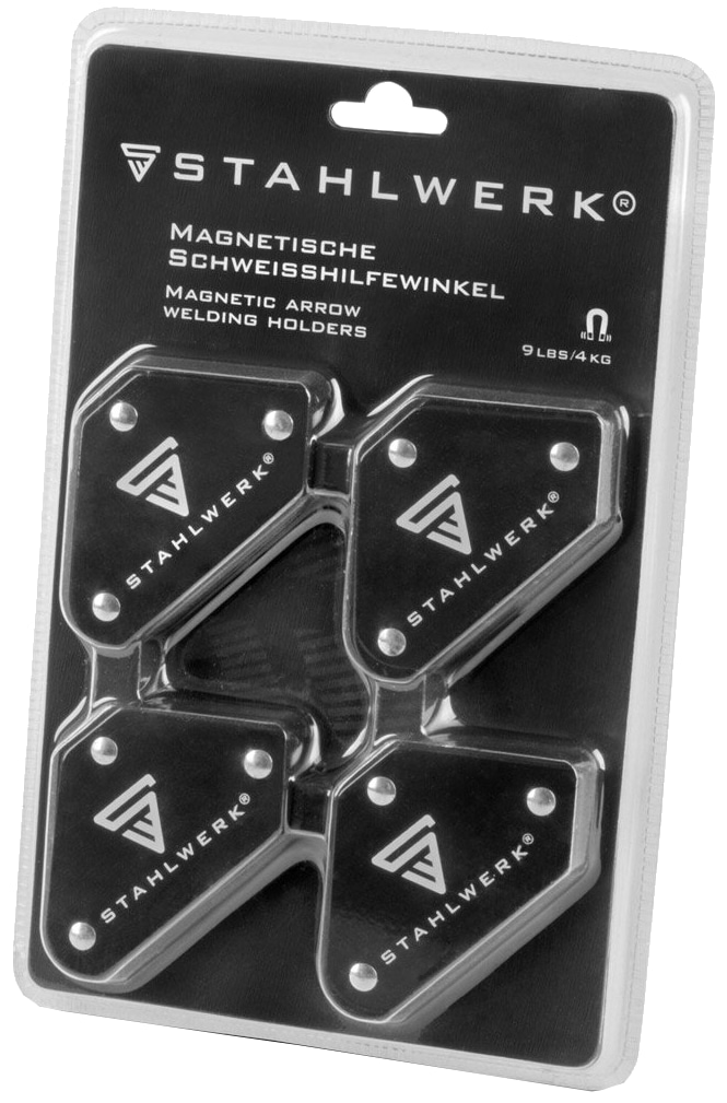 STAHLWERK Magnet-Schweißwinkel, 4568, 4 kg/ 9 lbs, 4er Set