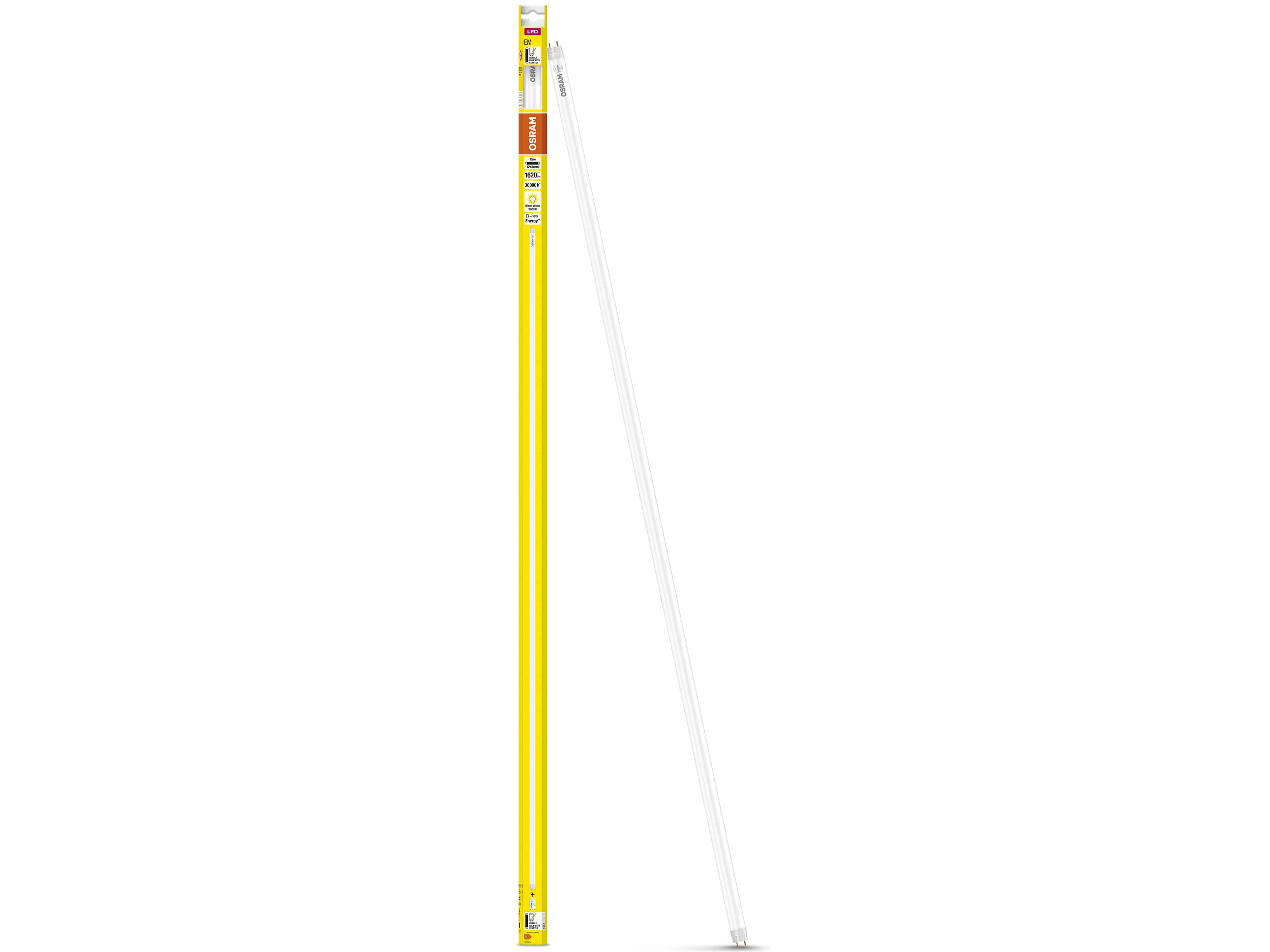 OSRAM LED-Röhre, T8, 1200mm, G13, EEK: F, 15W, 1620lm, 3000K, PC